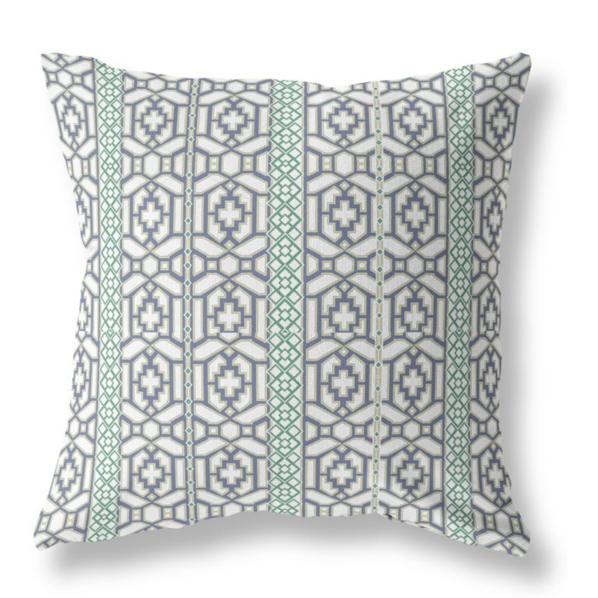 Flowers of Strength Broadcloth Indoor Outdoor Pillow, Zippered, WhiteGray