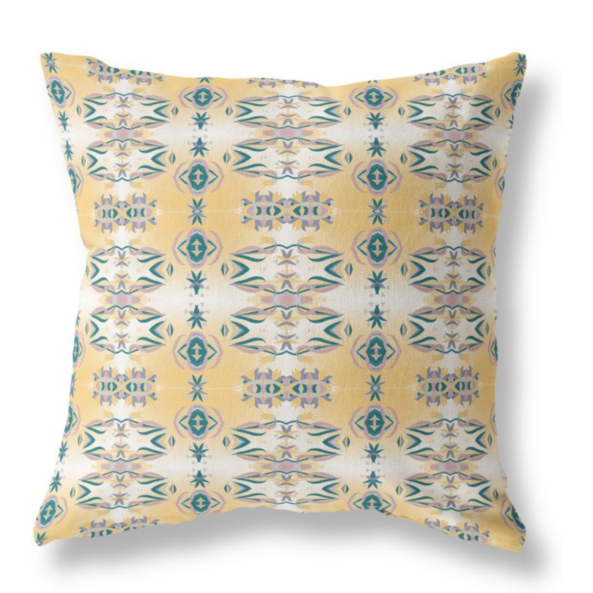 Flowers of Strength Broadcloth Indoor Outdoor Pillow, Zippered, WhiteBlue