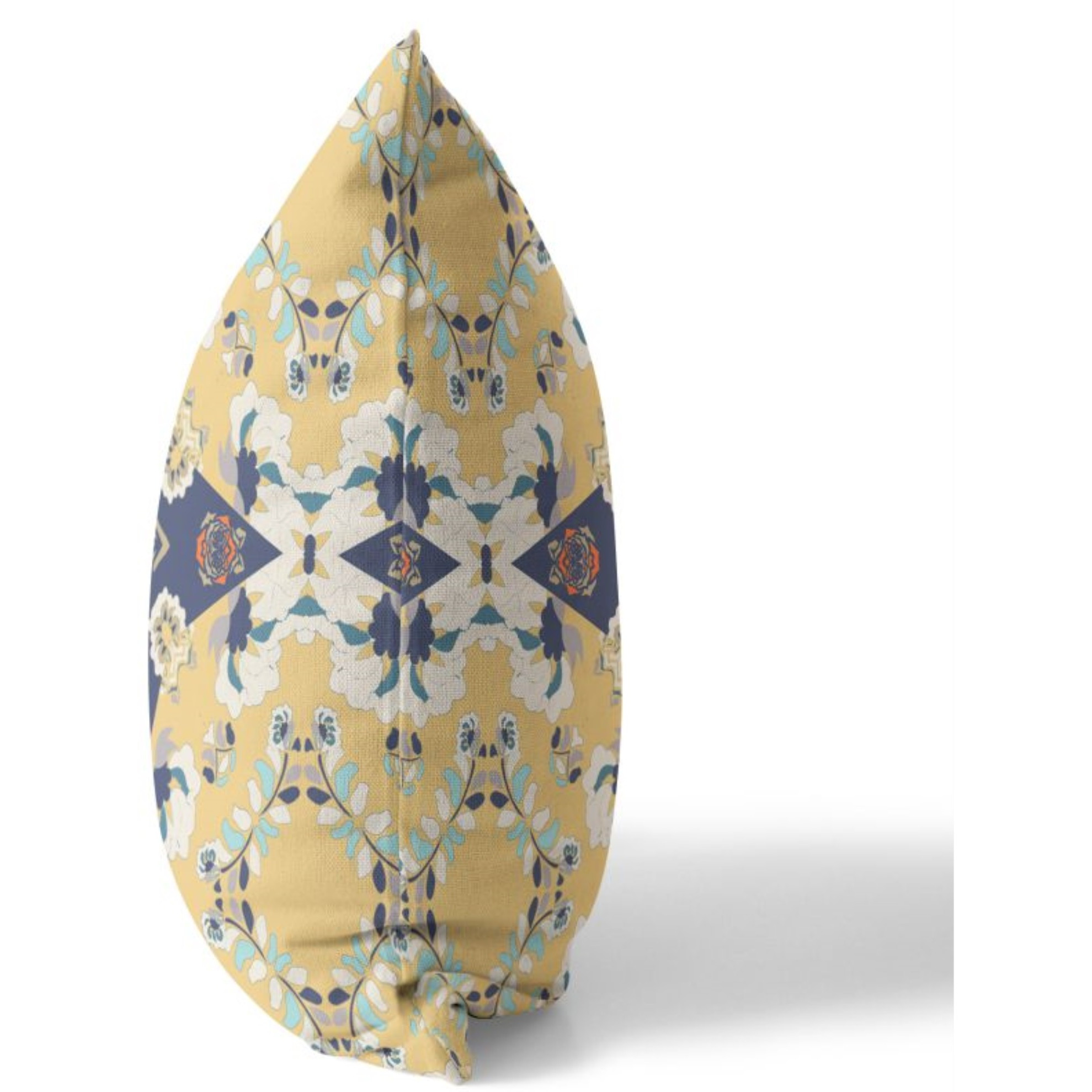 Rose Diamond Broadcloth Indoor Outdoor Pillow, Zippered, YellowBlue