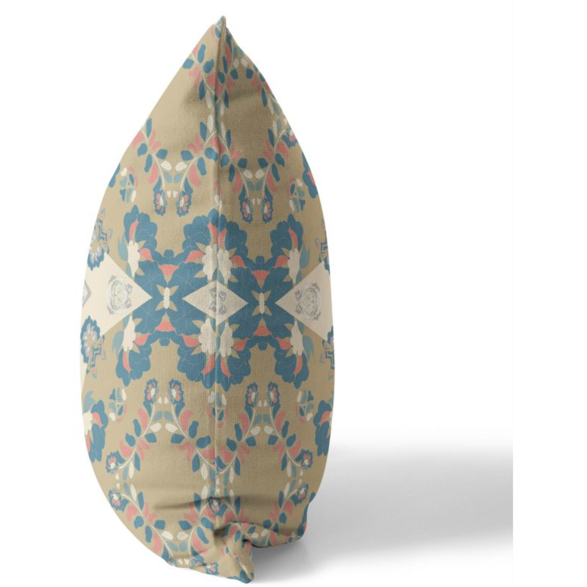 Divine Flowers Broadcloth Indoor Outdoor Pillow, Zippered, YellowGray