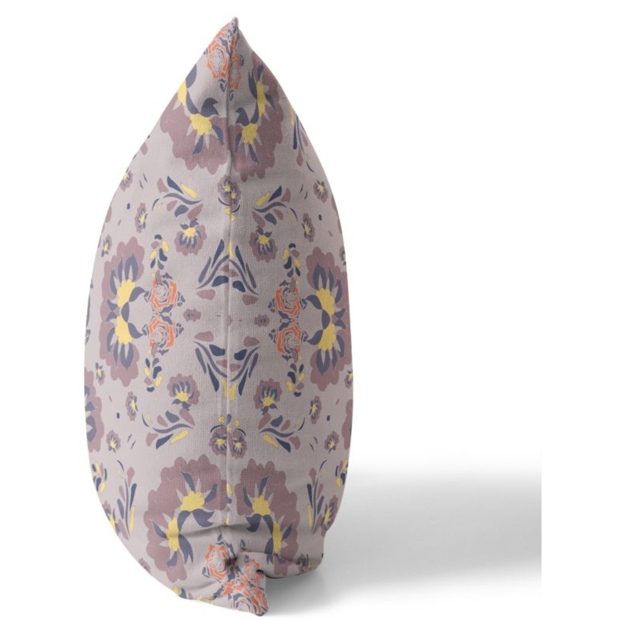 Divine Flowers Broadcloth Indoor Outdoor Pillow, Zippered, BrownYellow