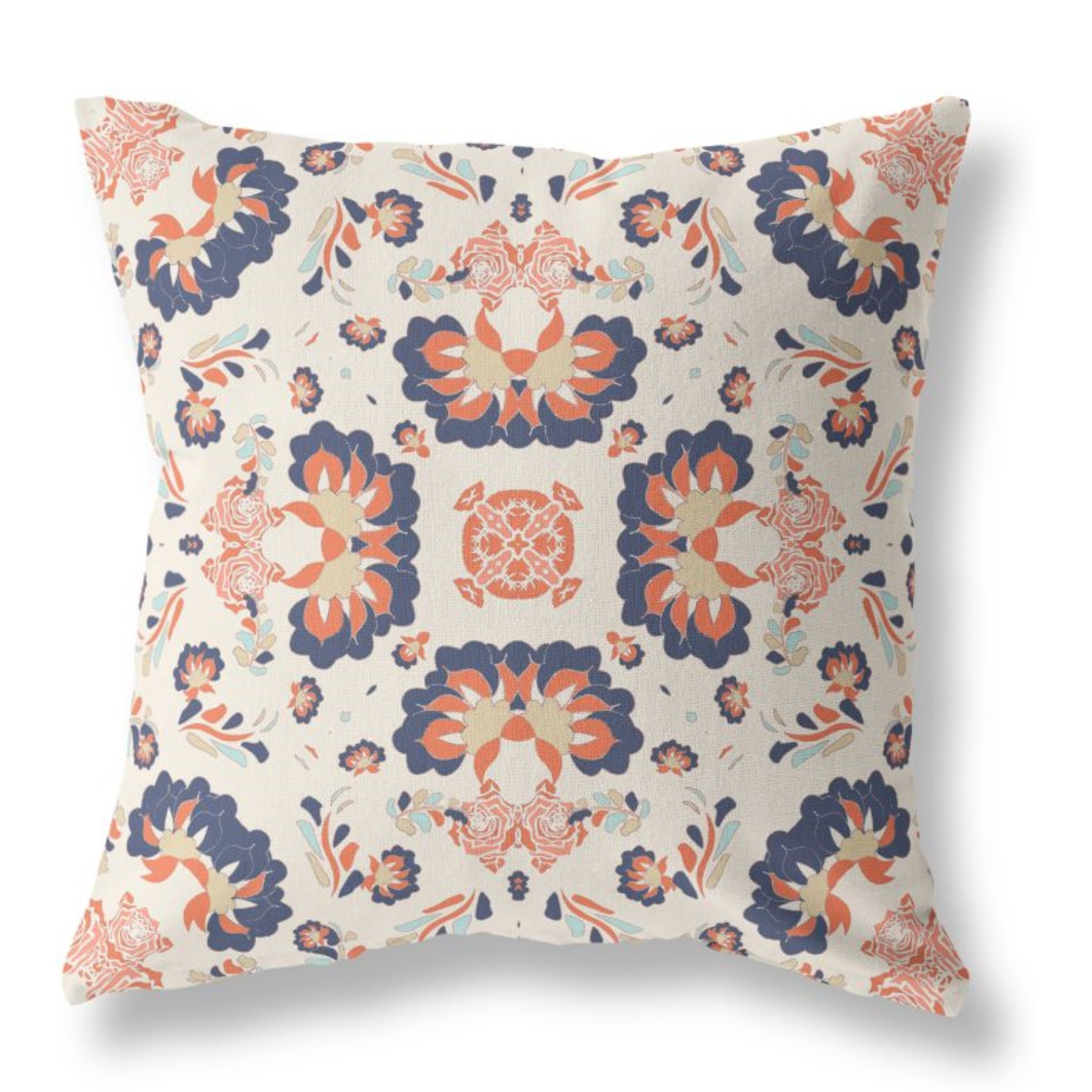 Loyalty and Love Broadcloth Indoor Outdoor Pillow, Zippered, OffWhiteBlue