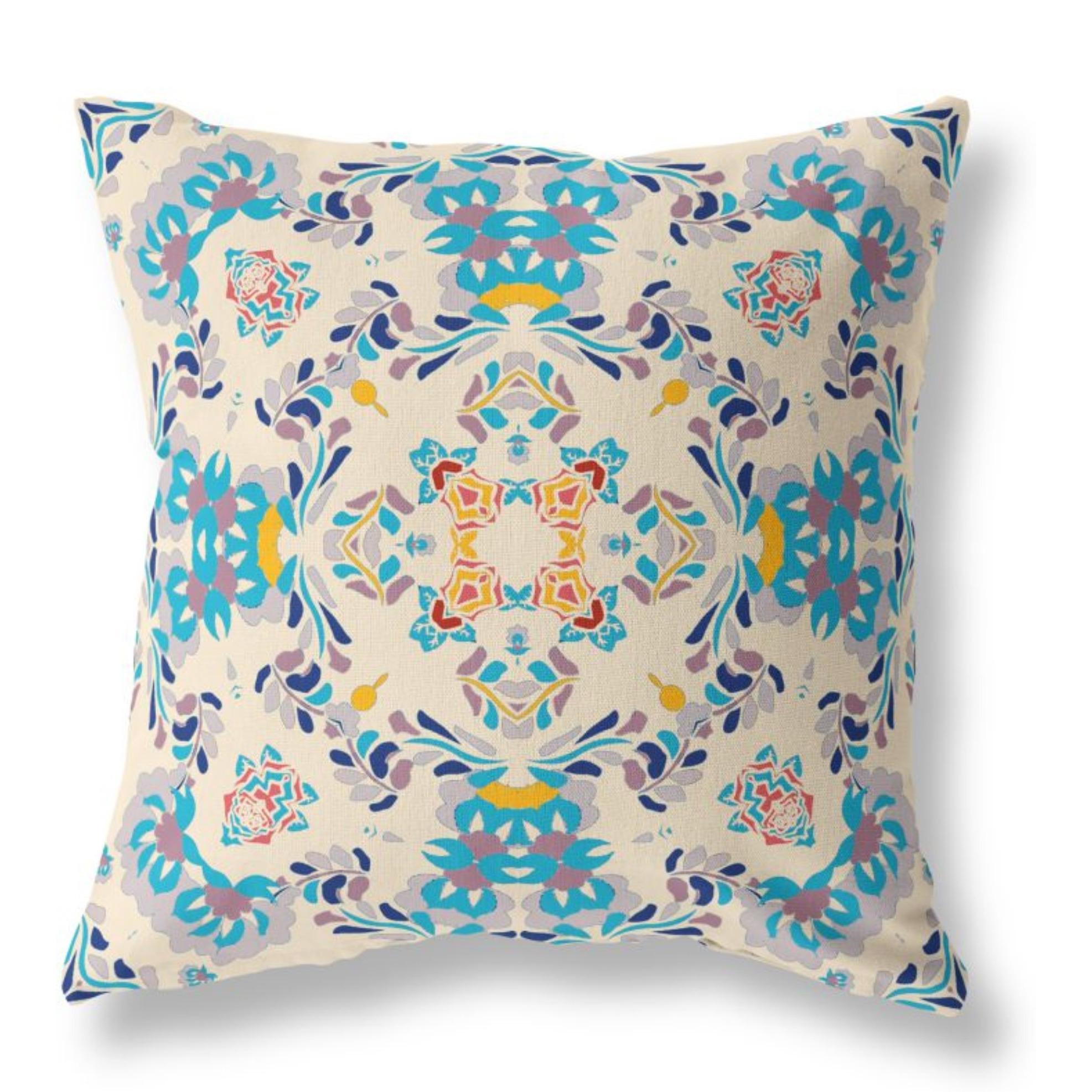 Earth and Heaven Broadcloth Indoor Outdoor Pillow, Zippered, OffWhiteBlue