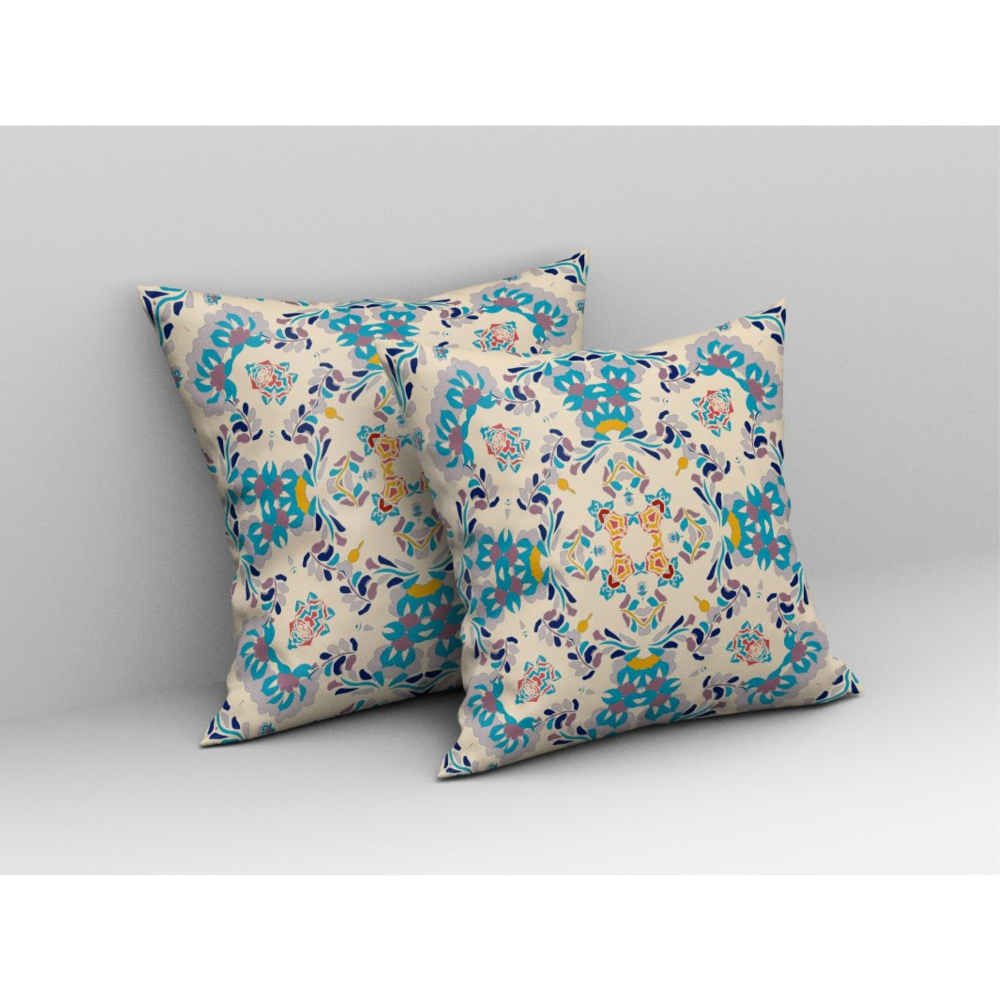 Earth and Heaven Broadcloth Indoor Outdoor Pillow, Zippered, OffWhiteBlue
