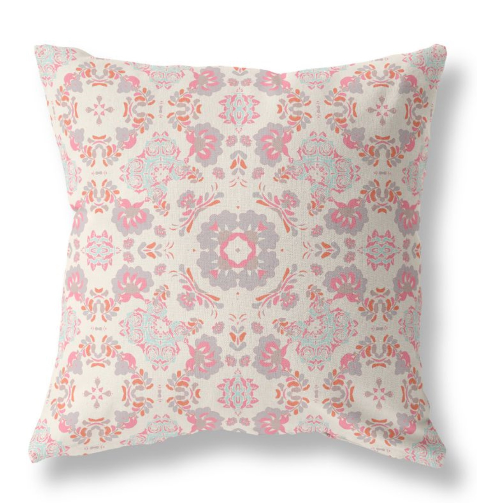 Love and Liberty Broadcloth Indoor Outdoor Pillow, Zippered, PinkWhite