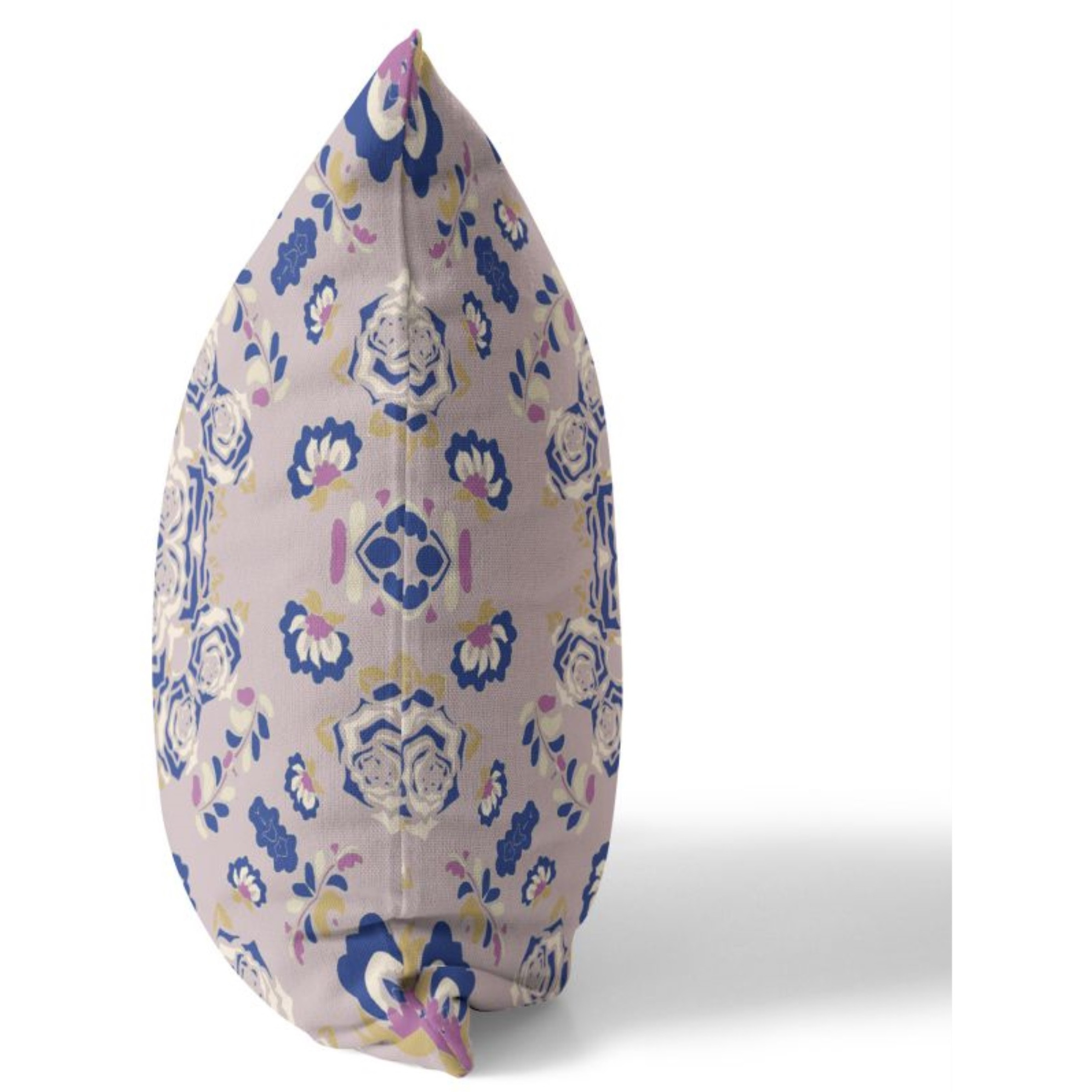 Rose Wreath Broadcloth Indoor Outdoor Pillow, Zippered, PurpleBlue