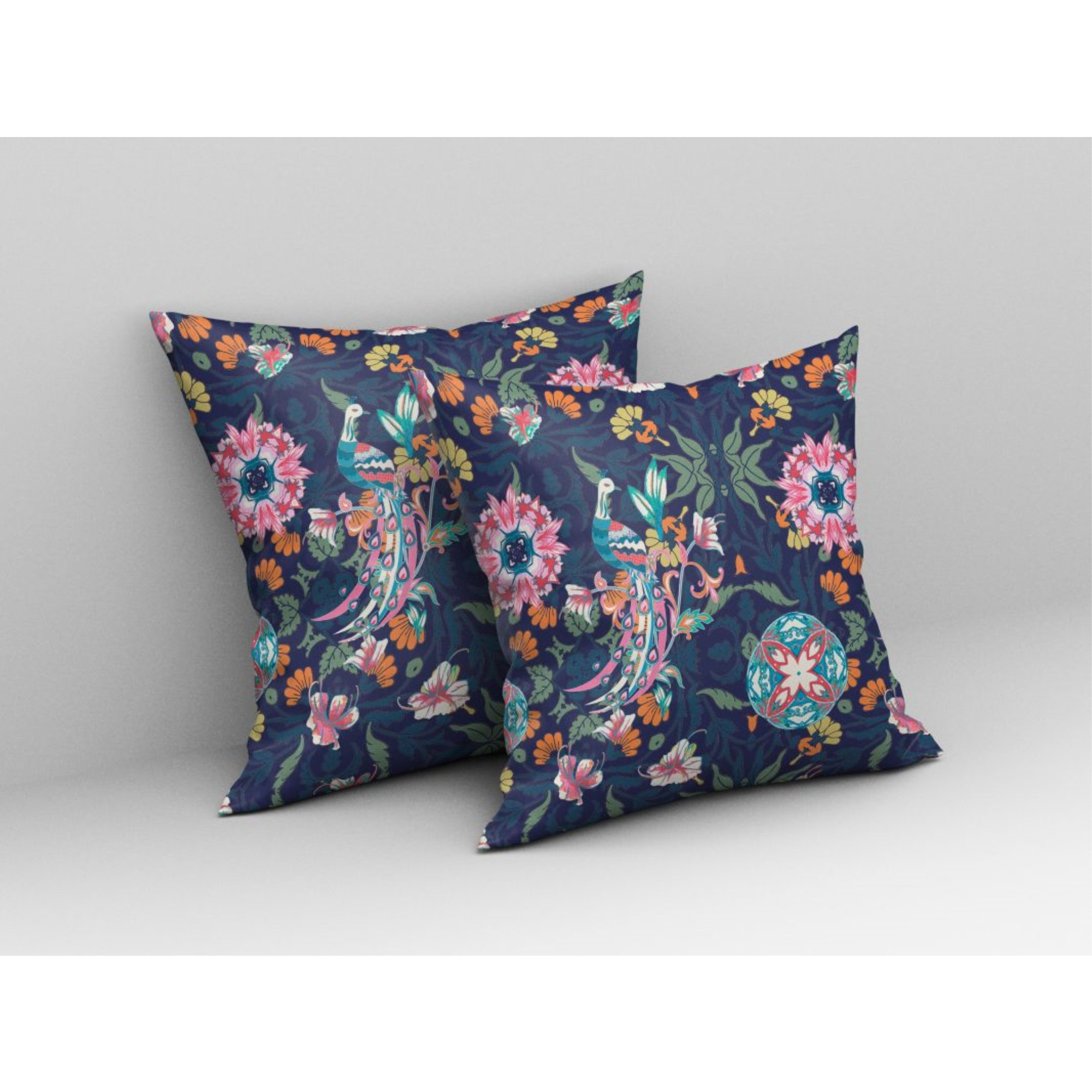 Everest Peacock Broadcloth Indoor Outdoor Pillow, Zippered, BluePink
