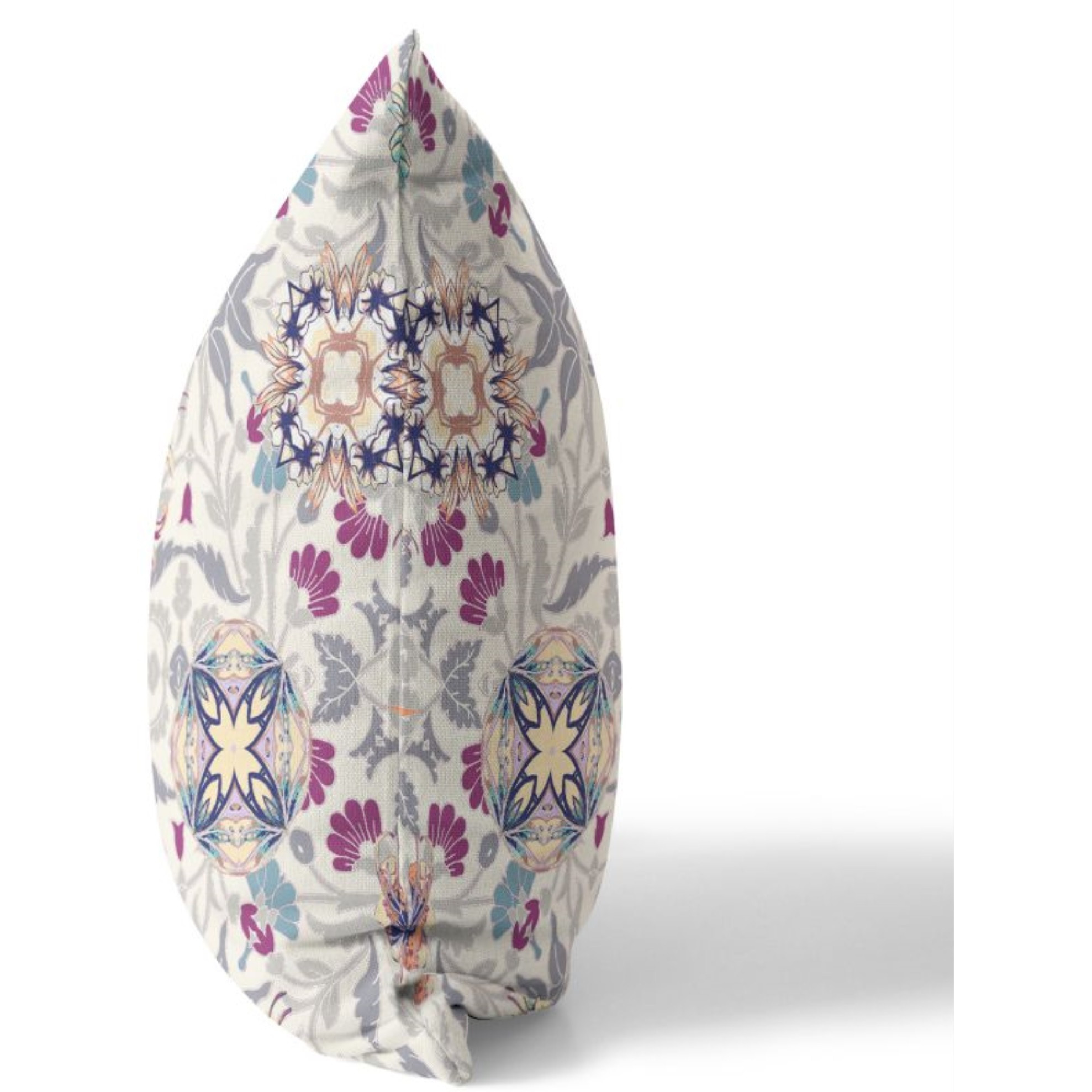 Everest Peacock Broadcloth Indoor Outdoor Pillow, Zippered, OffWhiteGray