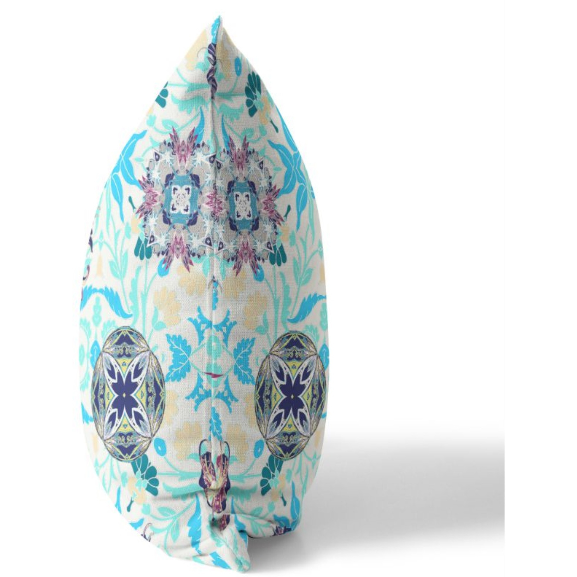 Everest Peacock Broadcloth Indoor Outdoor Pillow, Zippered, WhiteBlue