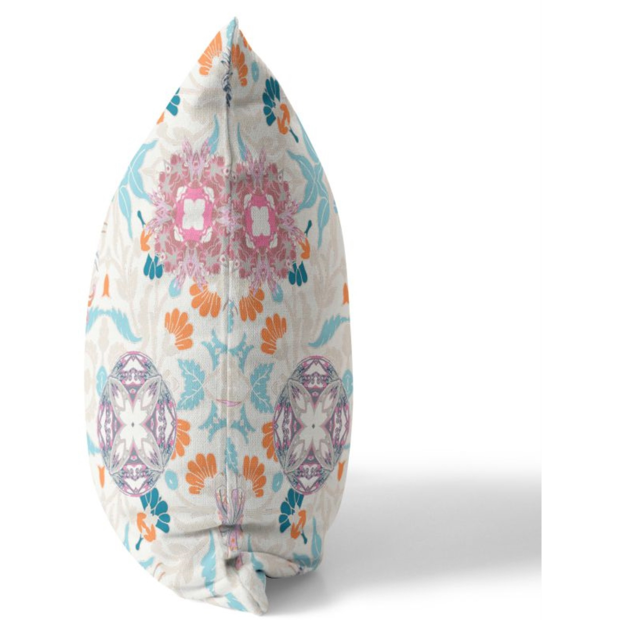 Everest Peacock Broadcloth Indoor Outdoor Pillow, Zippered, OffWhiteSkyBlue