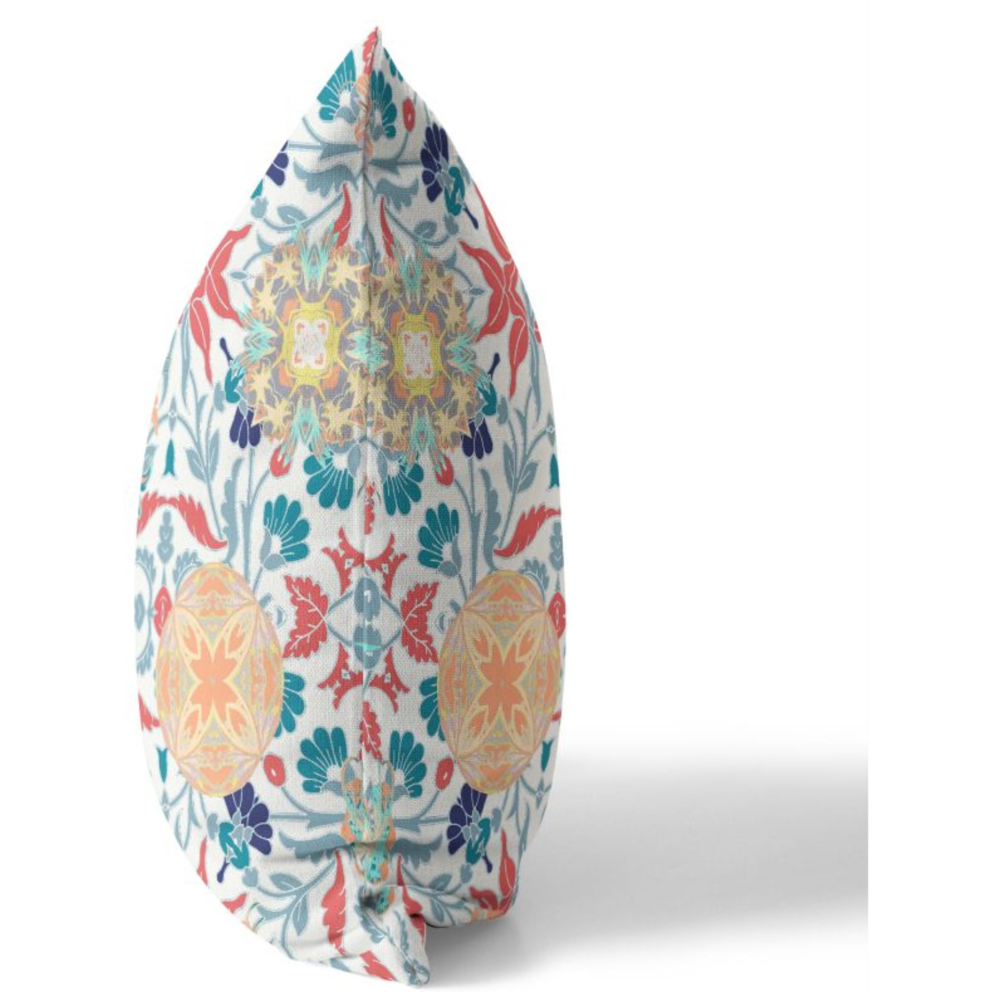 Everest Peacock Broadcloth Indoor Outdoor Pillow, Zippered, WhiteRed