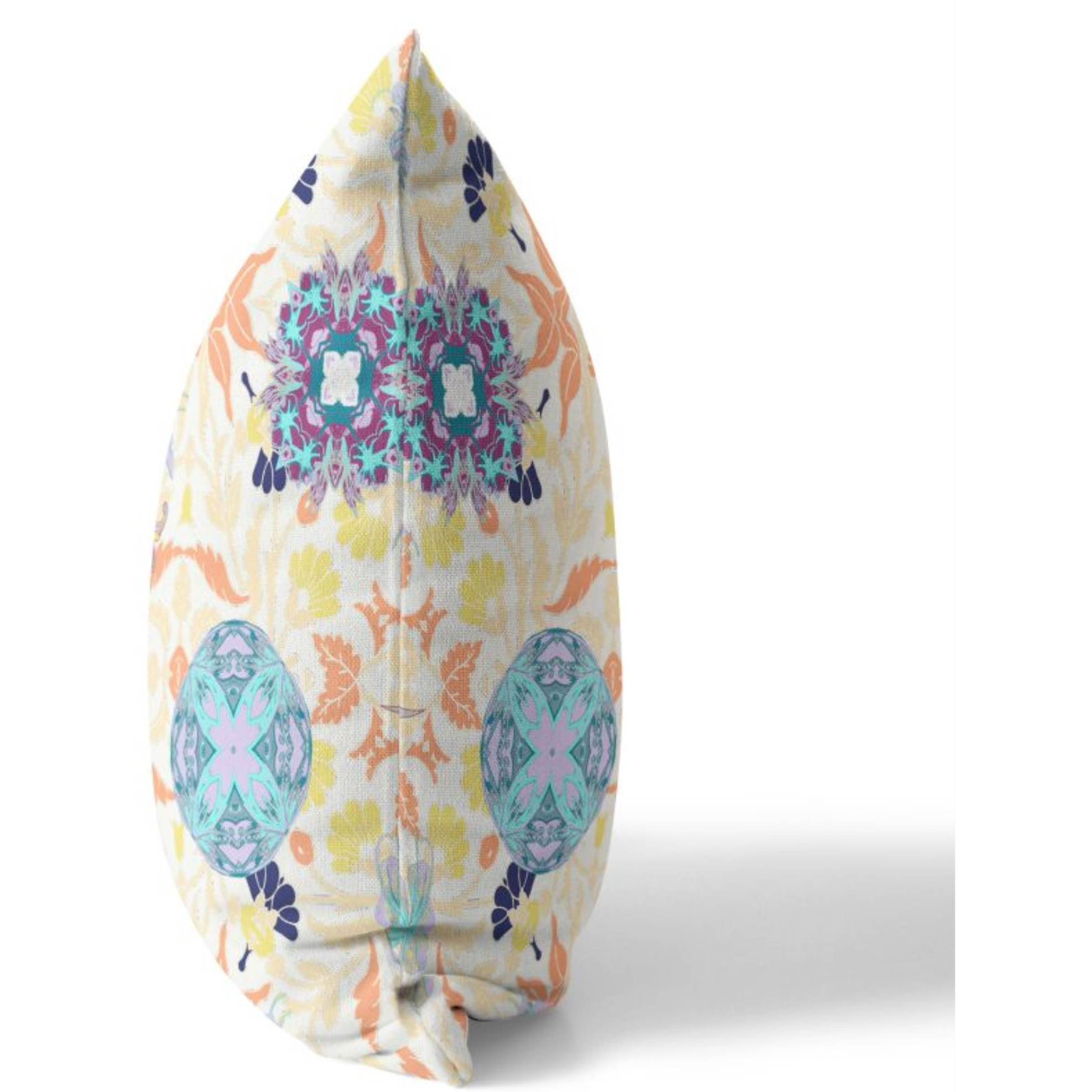 Everest Peacock Broadcloth Indoor Outdoor Pillow, Zippered, OffWhiteOrange