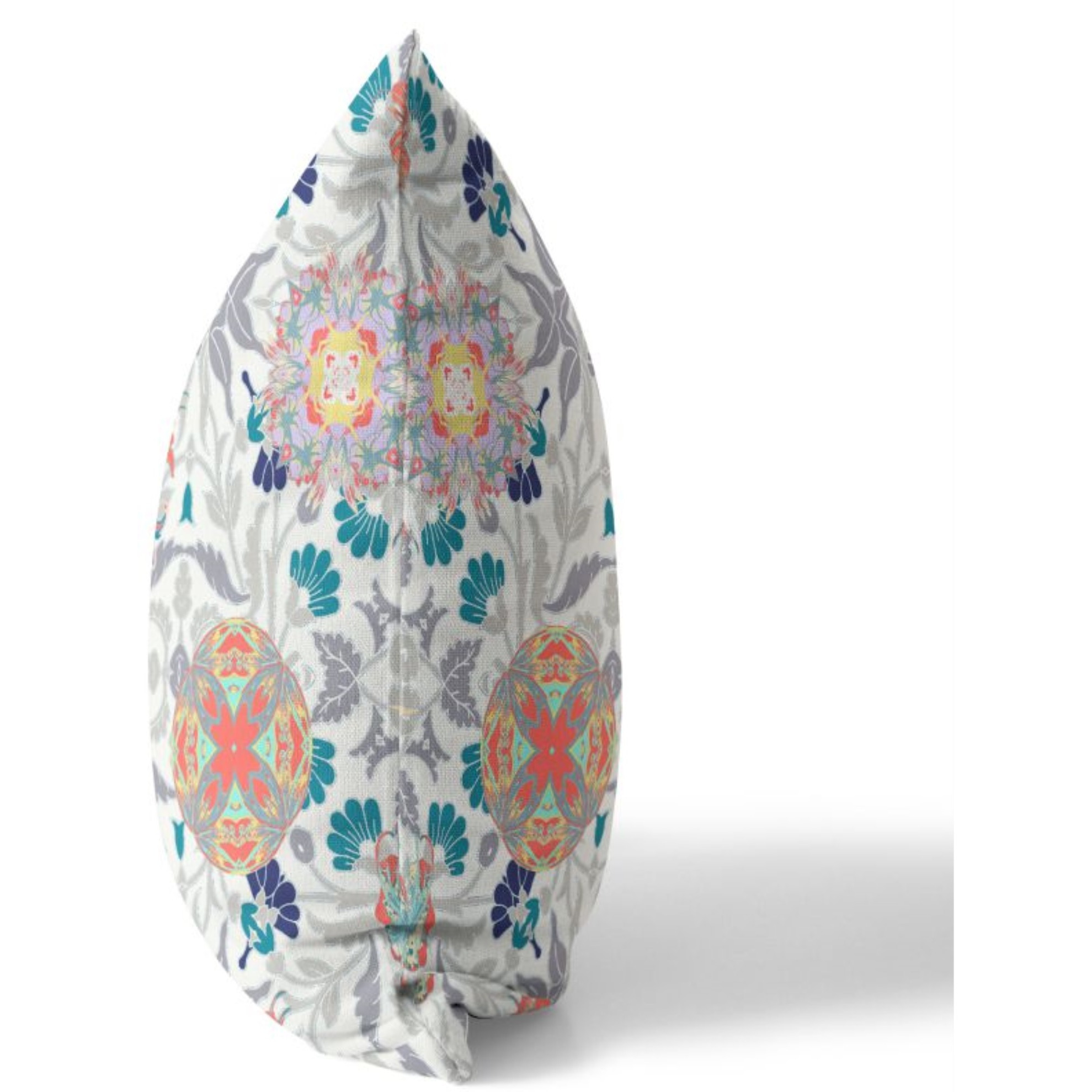 Everest Peacock Broadcloth Indoor Outdoor Pillow, Zippered, WhiteOrange