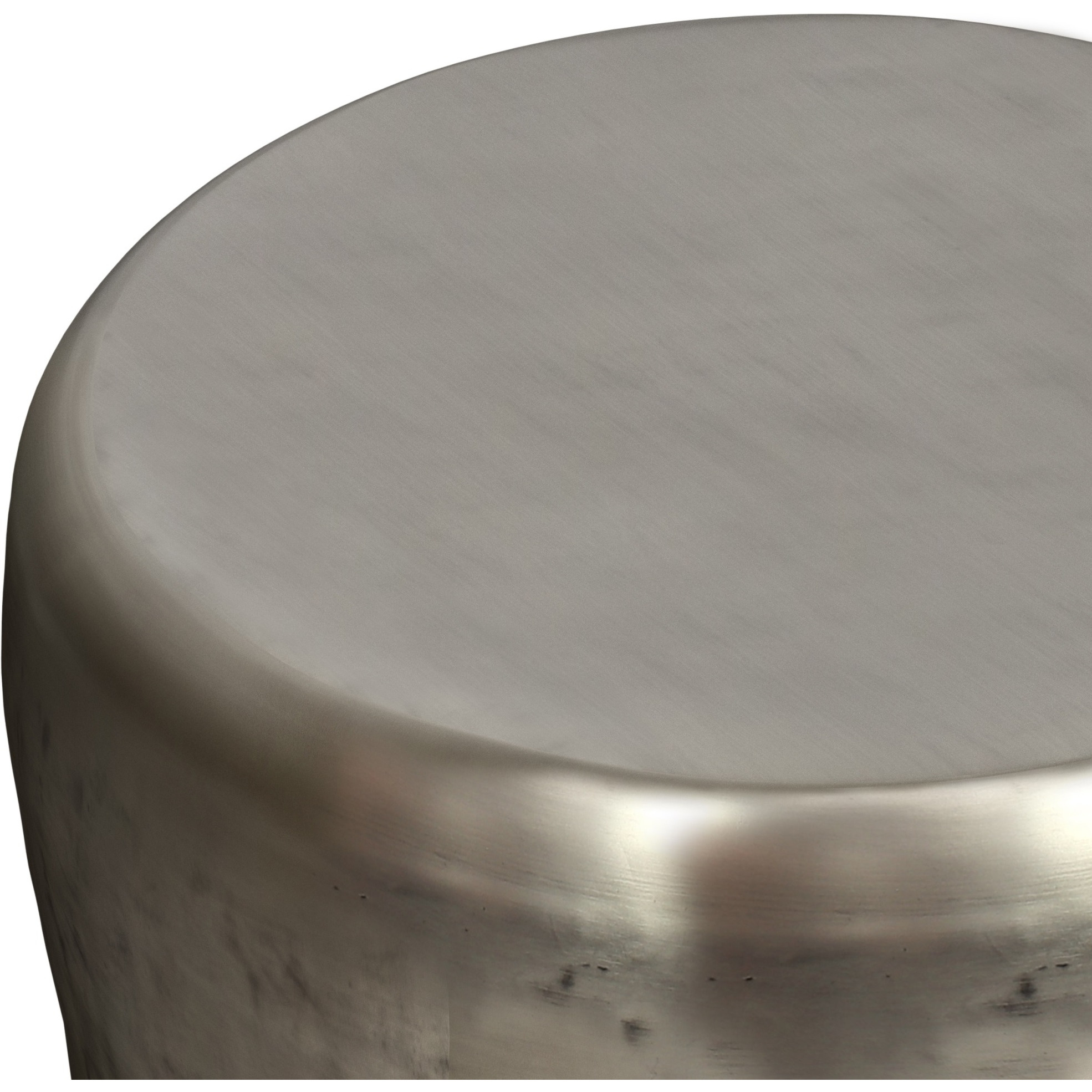Garvy Industrial 20 inch Wide Metal Accent Side Table in Antique Silver, Fully Assembled