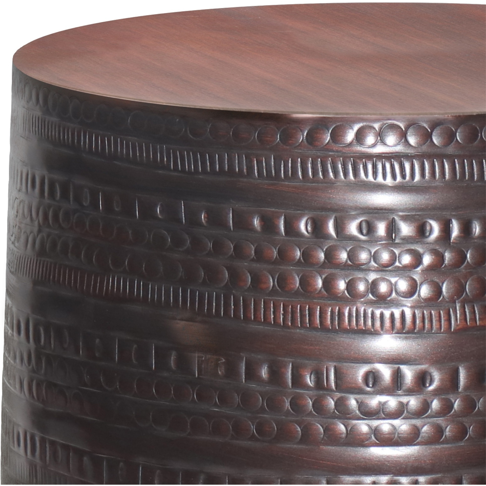 Johnsen Boho 15 inch Wide Metal Large Accent Side Table in Oil Rubbed Bronze, Fully Assembled