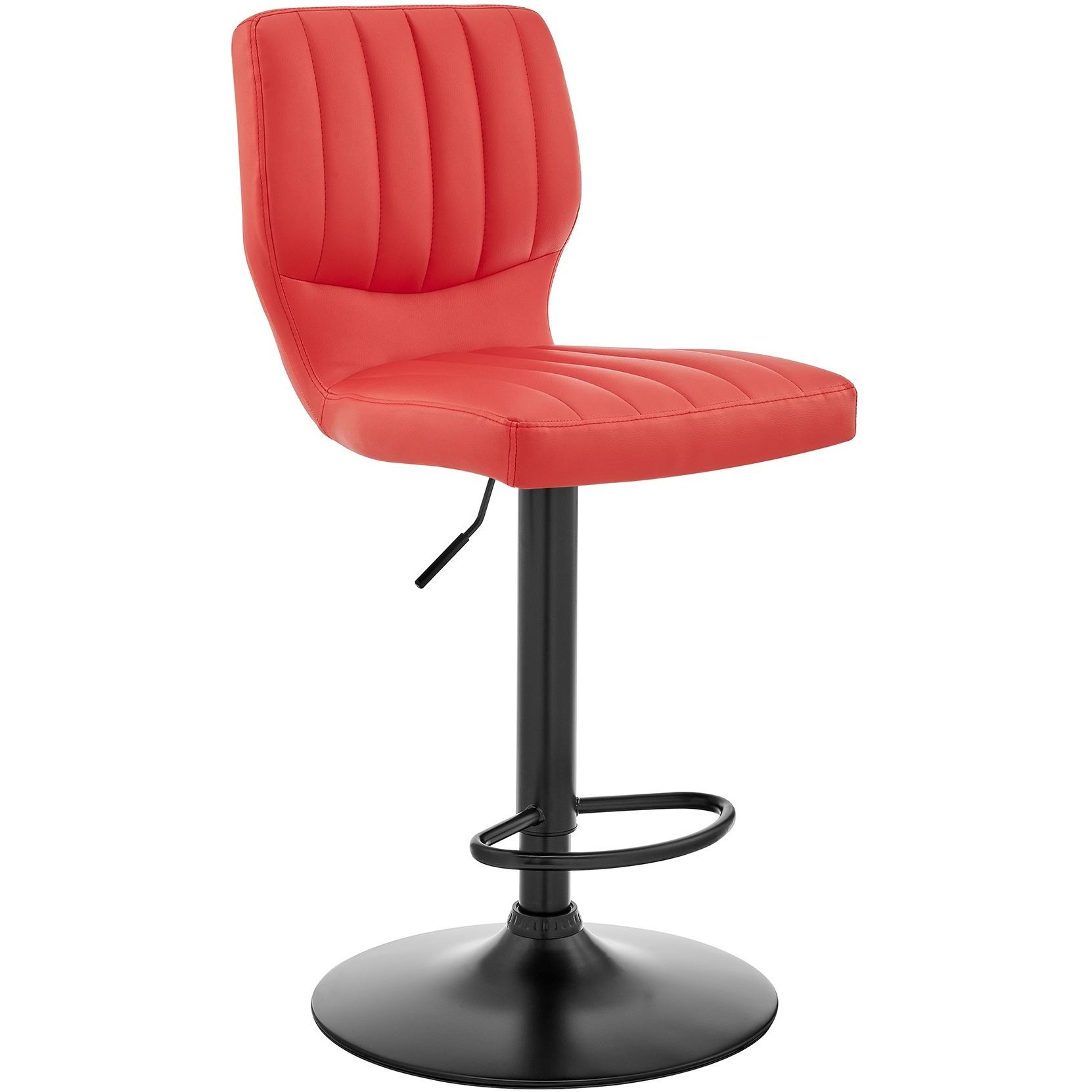 The Bardot Adjustable Red Faux Leather Swivel Bar Stool