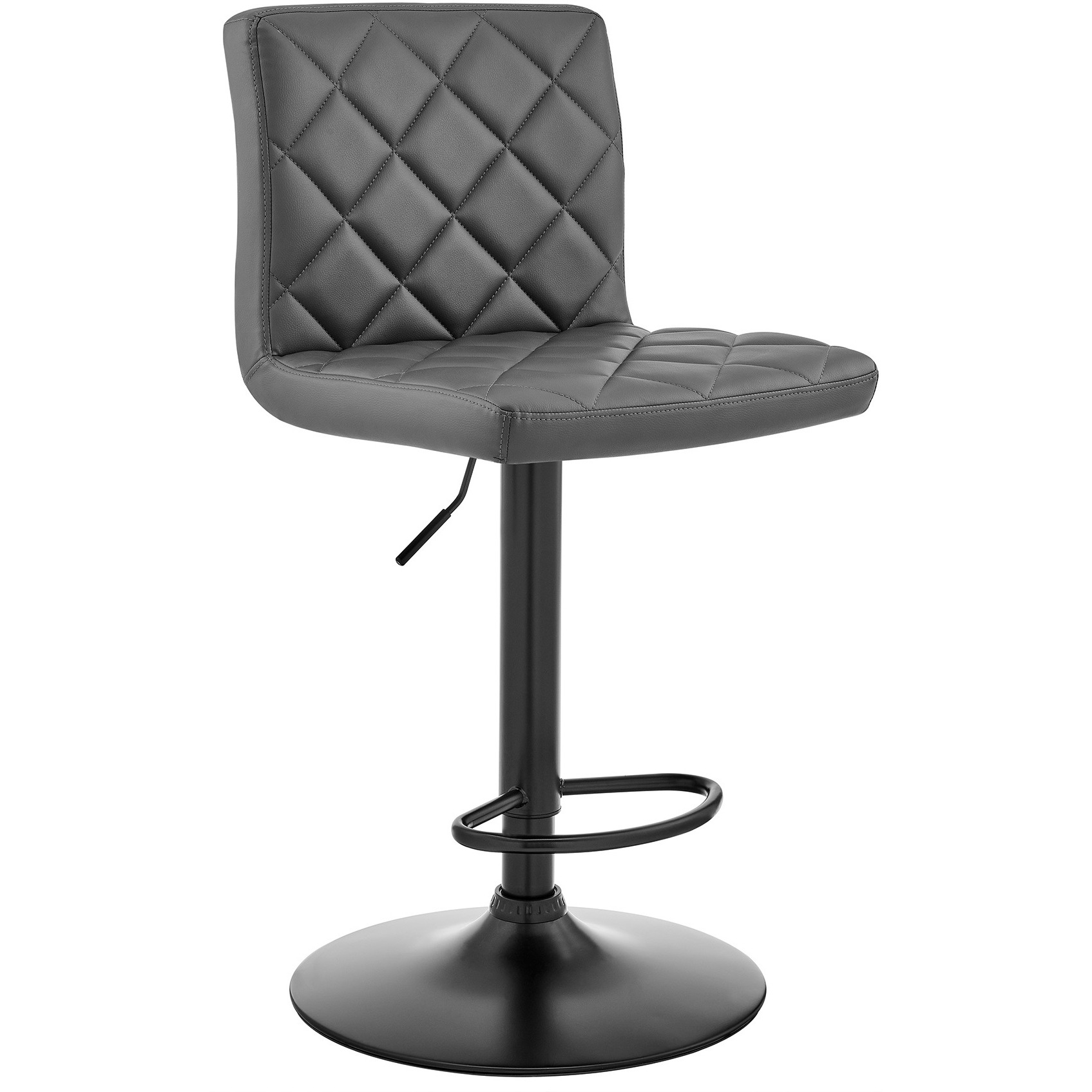 The Duval Adjustable Gray Faux Leather Swivel Bar Stool