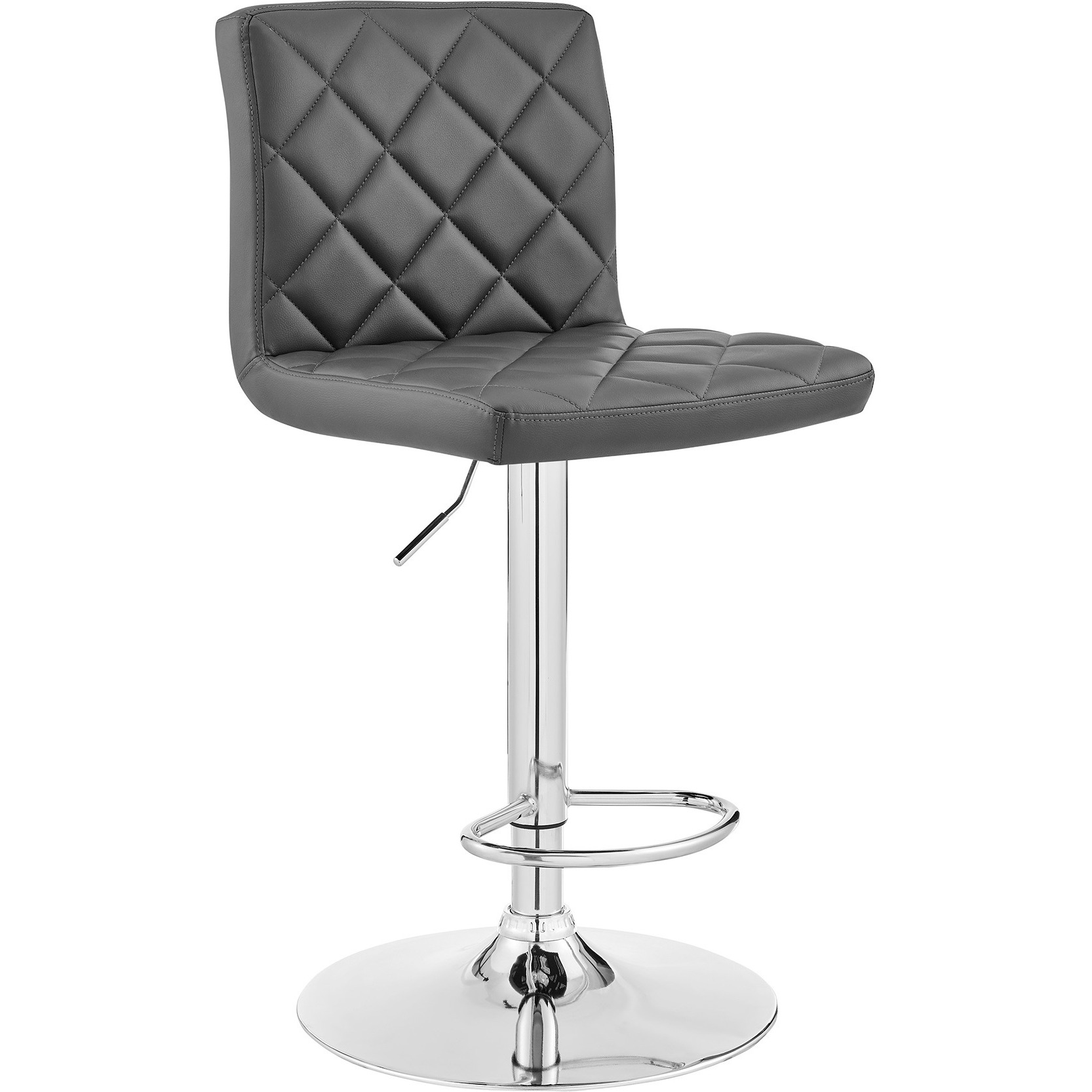 The Duval Adjustable Gray Faux Leather Swivel Bar Stool