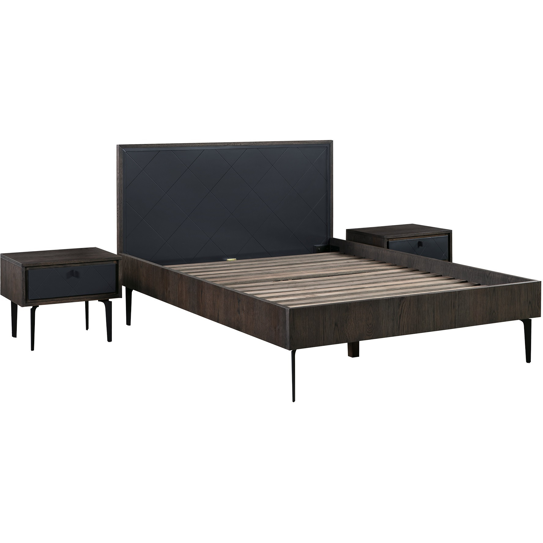Cross Dark Gray Solid Oak Queen 3pc Bedroom Set