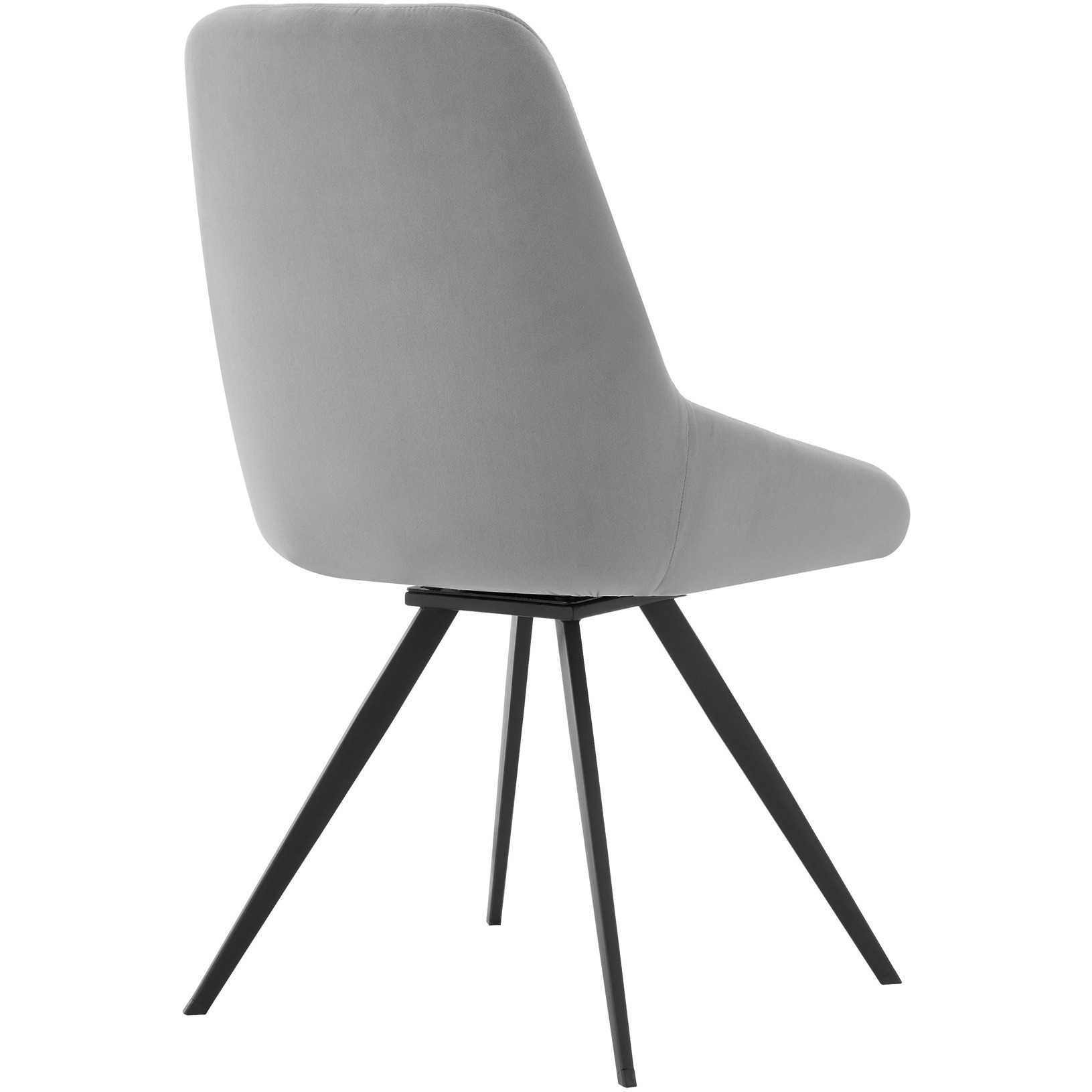 Alison Swivel Gray Velvet and Metal Dining Room Chairs - Set of 2
