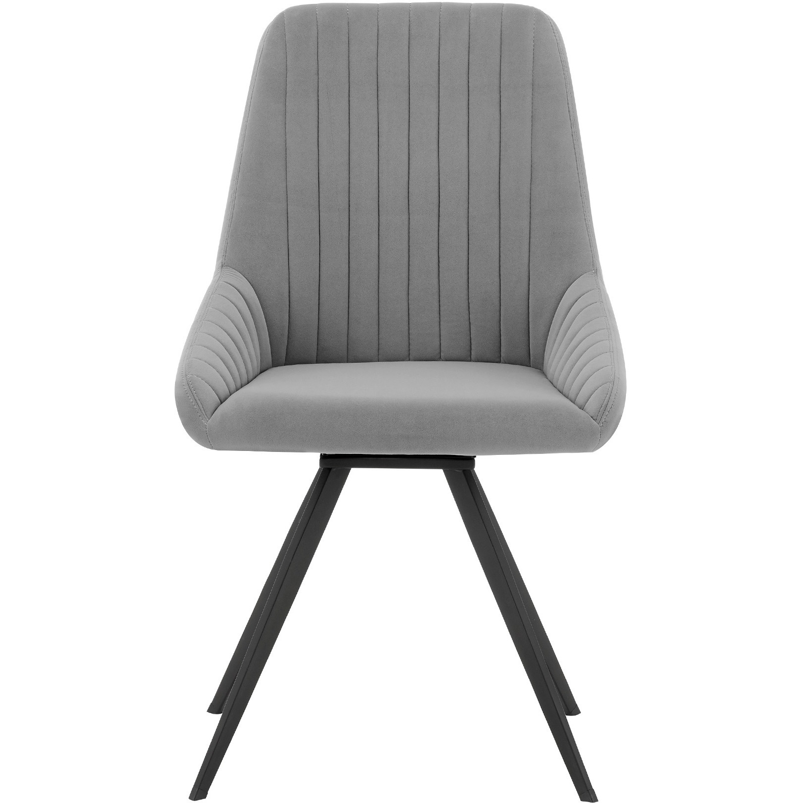 Alison Swivel Gray Velvet and Metal Dining Room Chairs - Set of 2
