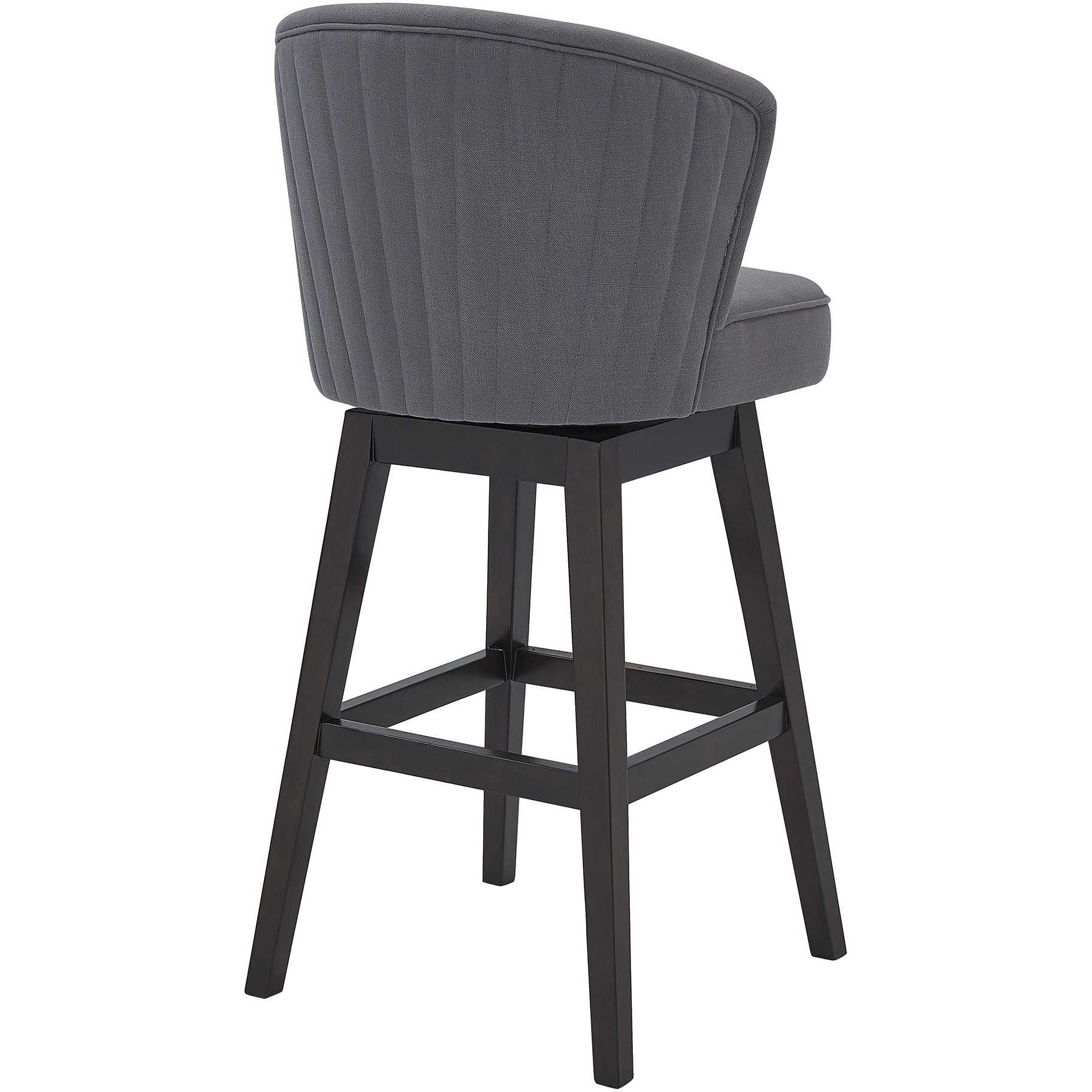 Brandy 26" Counter Height Wood Swivel Barstool in Espresso Finish with Grey Fabric