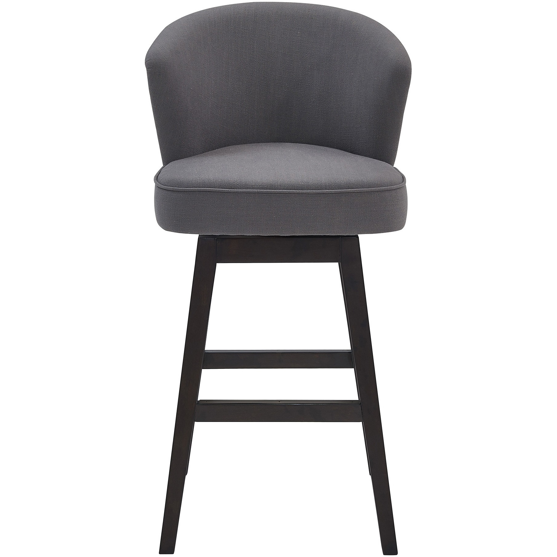Brandy 26" Counter Height Wood Swivel Barstool in Espresso Finish with Grey Fabric