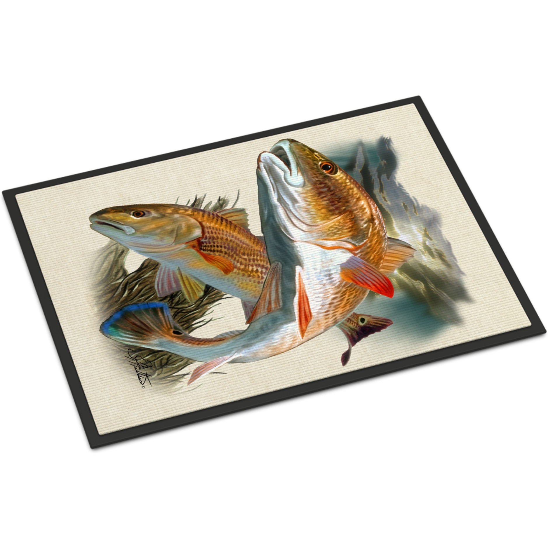 Red Fish Indoor or Outdoor Mat 18x27 JMA2007MAT