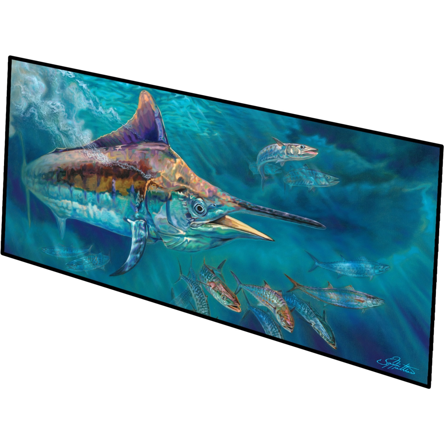 Liquid Metal Black Marlin Indoor or Outdoor Runner Mat 28x58 JMA2005HRM2858