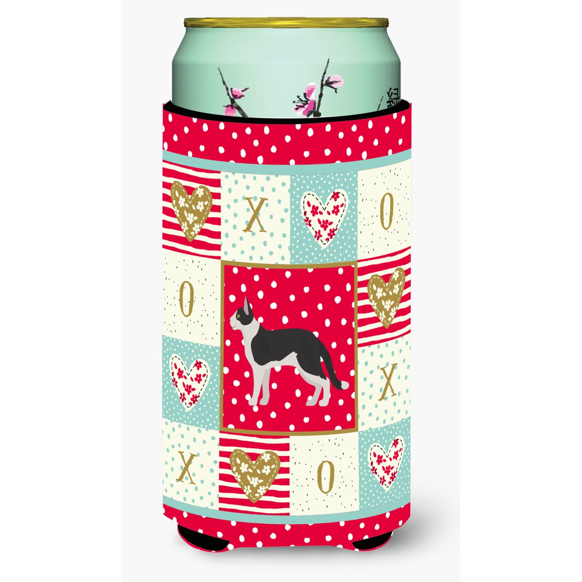 Bicolour Aegean Cat Love Tall Boy Beverage Hugger CK5543TBC