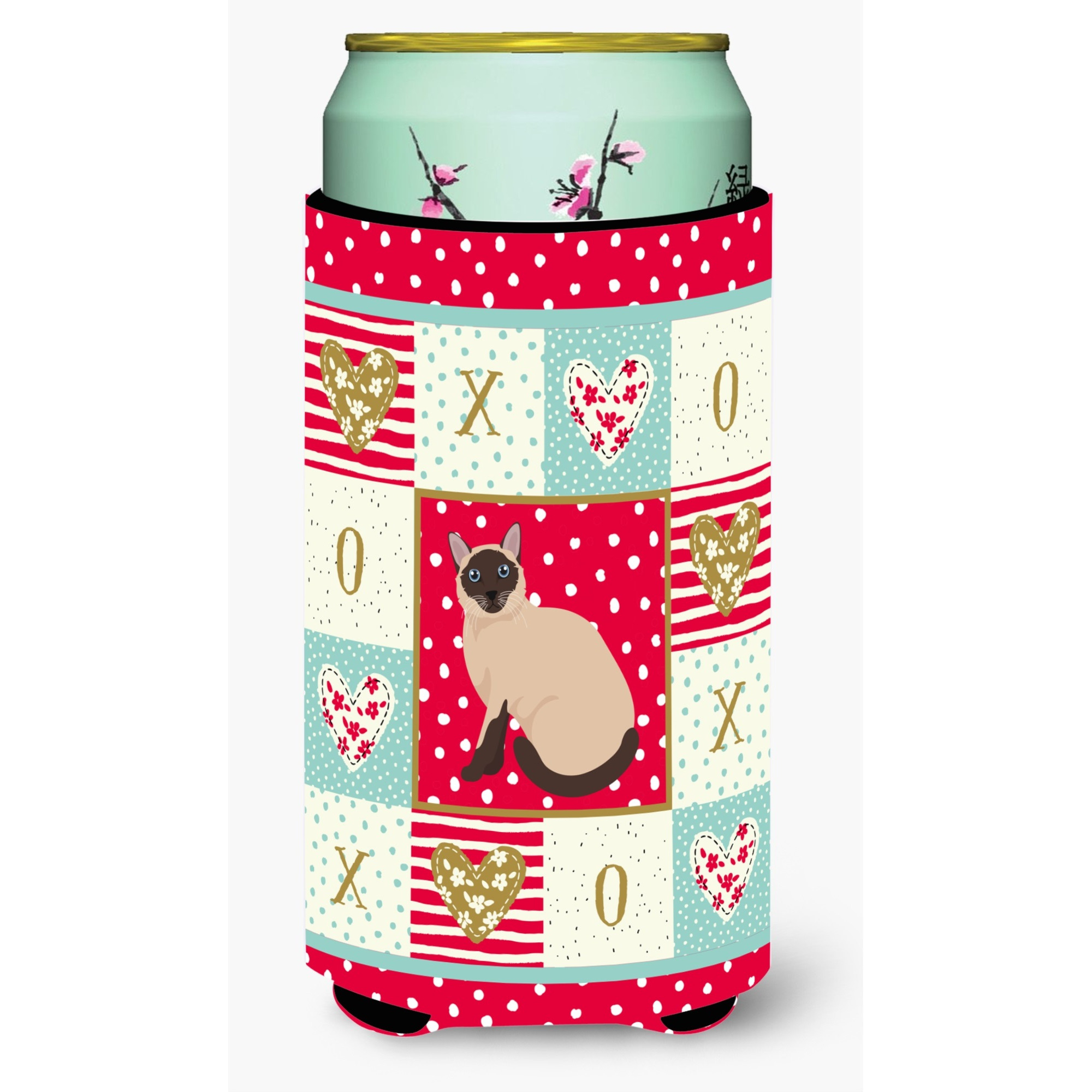 Siamese Traditional Cat Love Tall Boy Beverage Hugger CK5787TBC