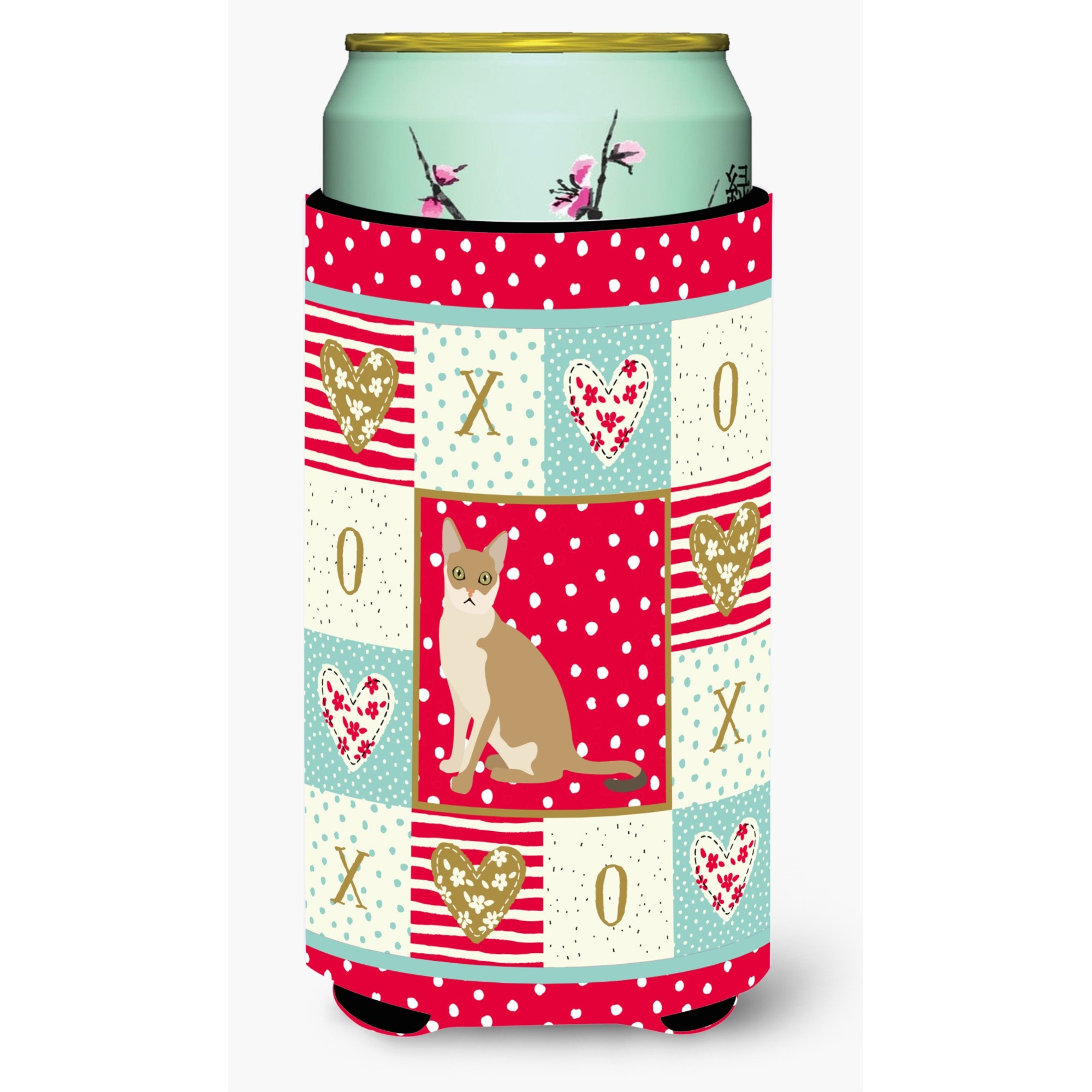Singapura Cat Love Tall Boy Beverage Hugger CK5789TBC