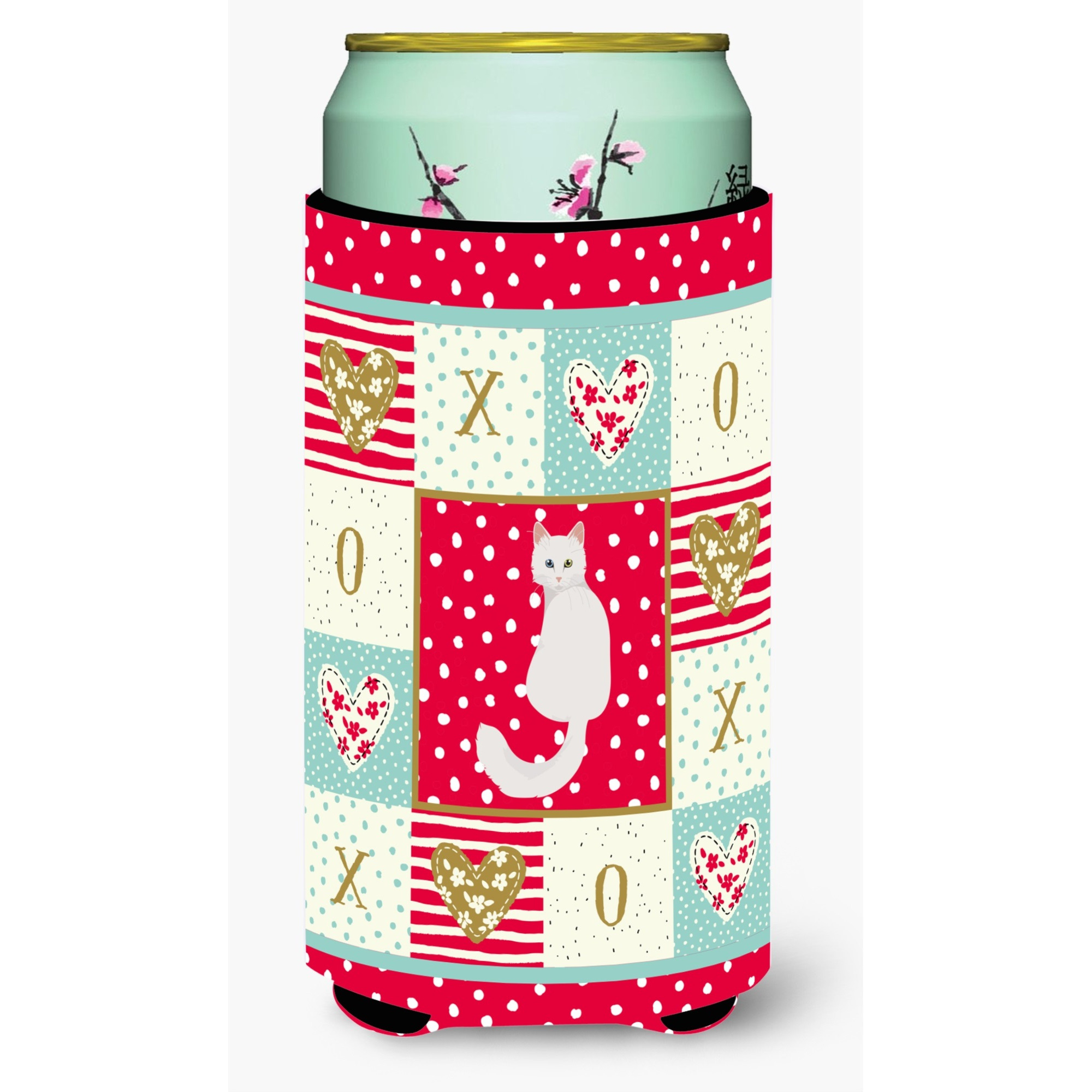 Turkish Angora Cat Love Tall Boy Beverage Hugger CK5801TBC