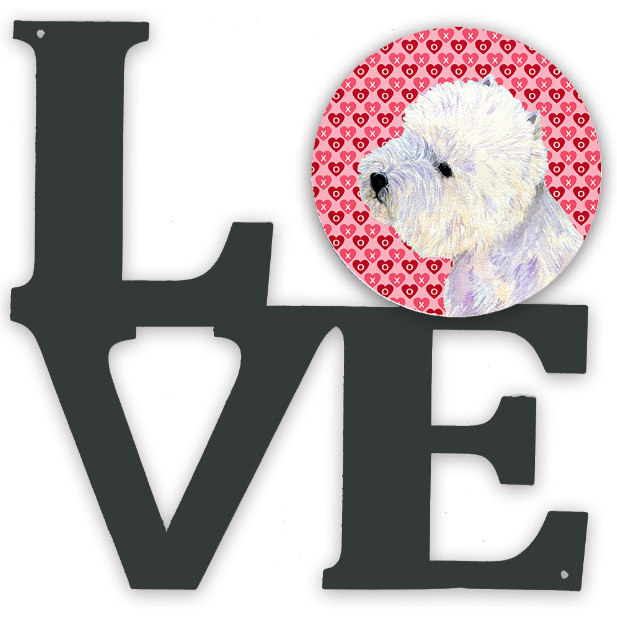 Westie Hearts Love and Valentine's Day Portrait Metal Wall Artwork LOVE LH9135WALV