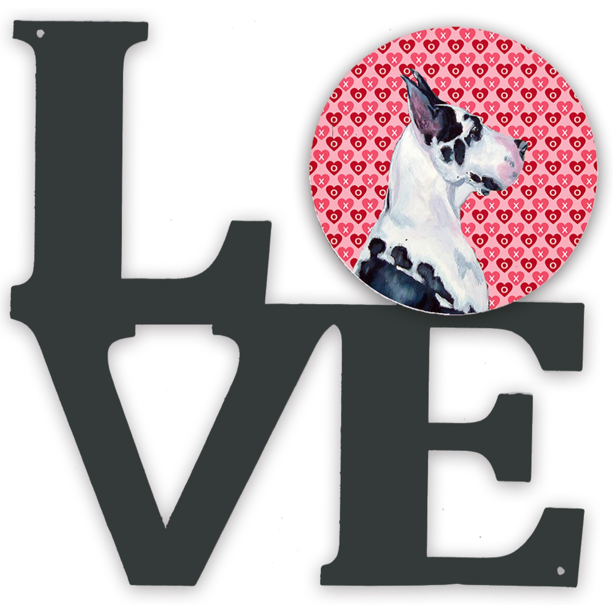 Great Dane Hearts Love and Valentine's Day Portrait Metal Wall Artwork LOVE LH9146WALV