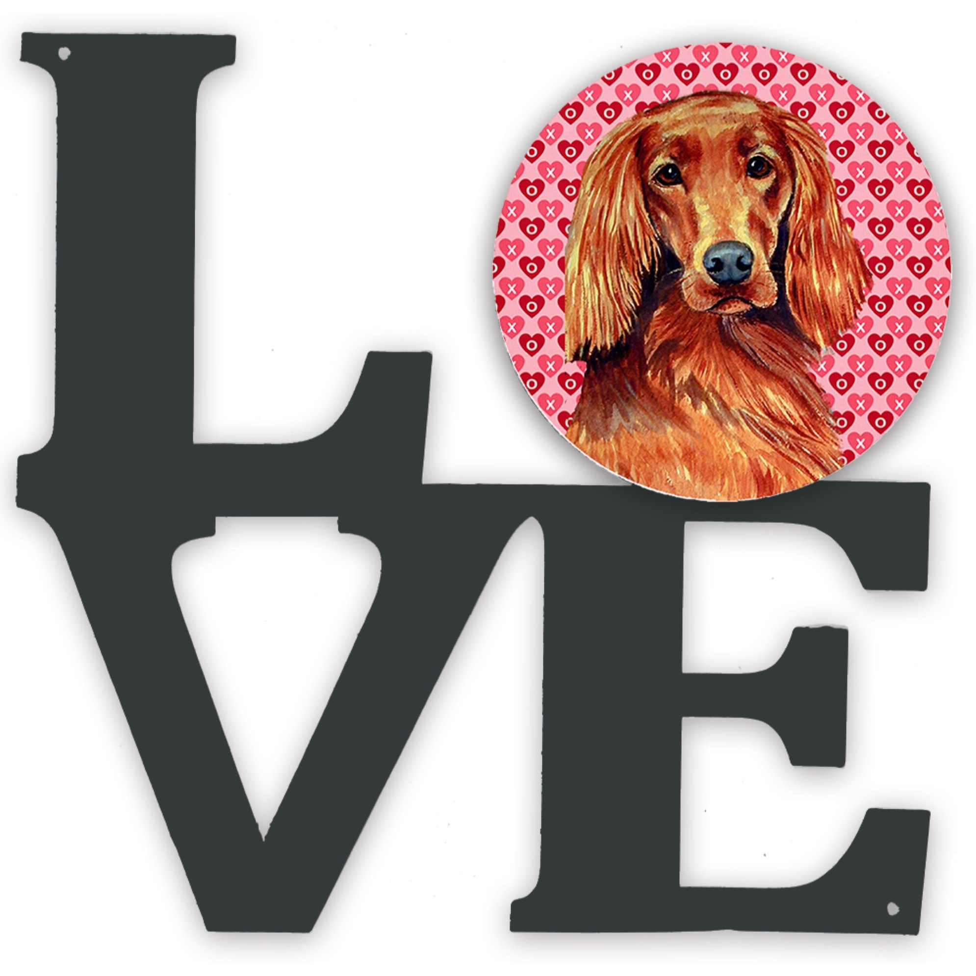 Irish Setter Hearts Love and Valentine's Day Portrait Metal Wall Artwork LOVE LH9164WALV