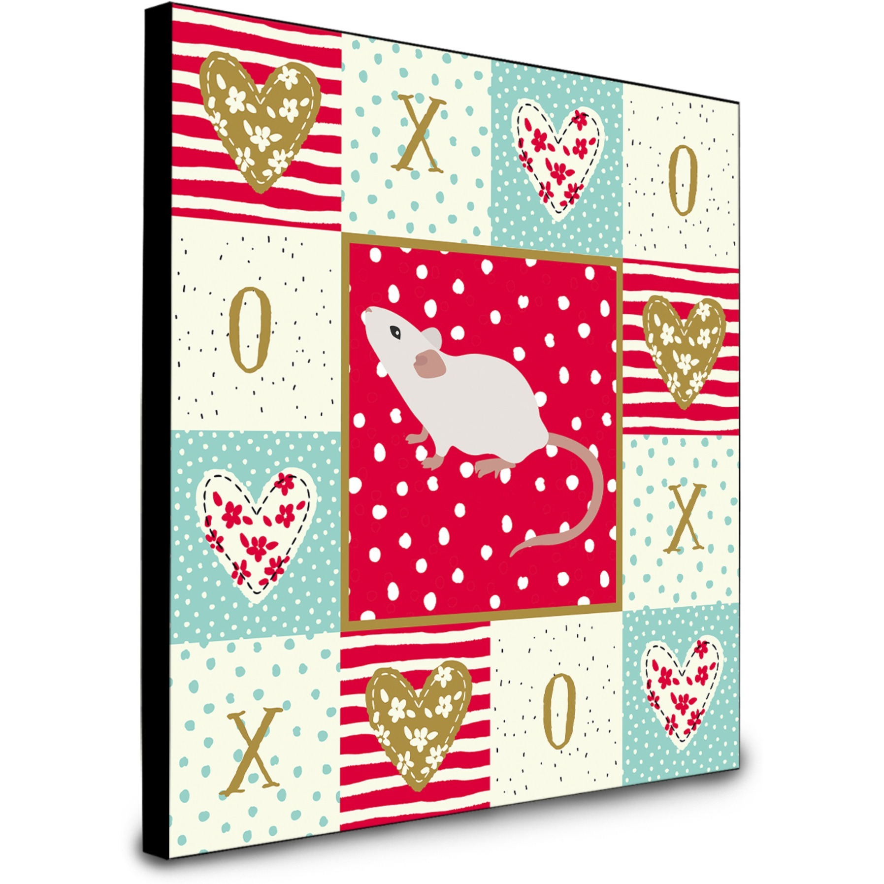 White Domestic Mouse Love Artwork Wall Panel CK5454UP88
