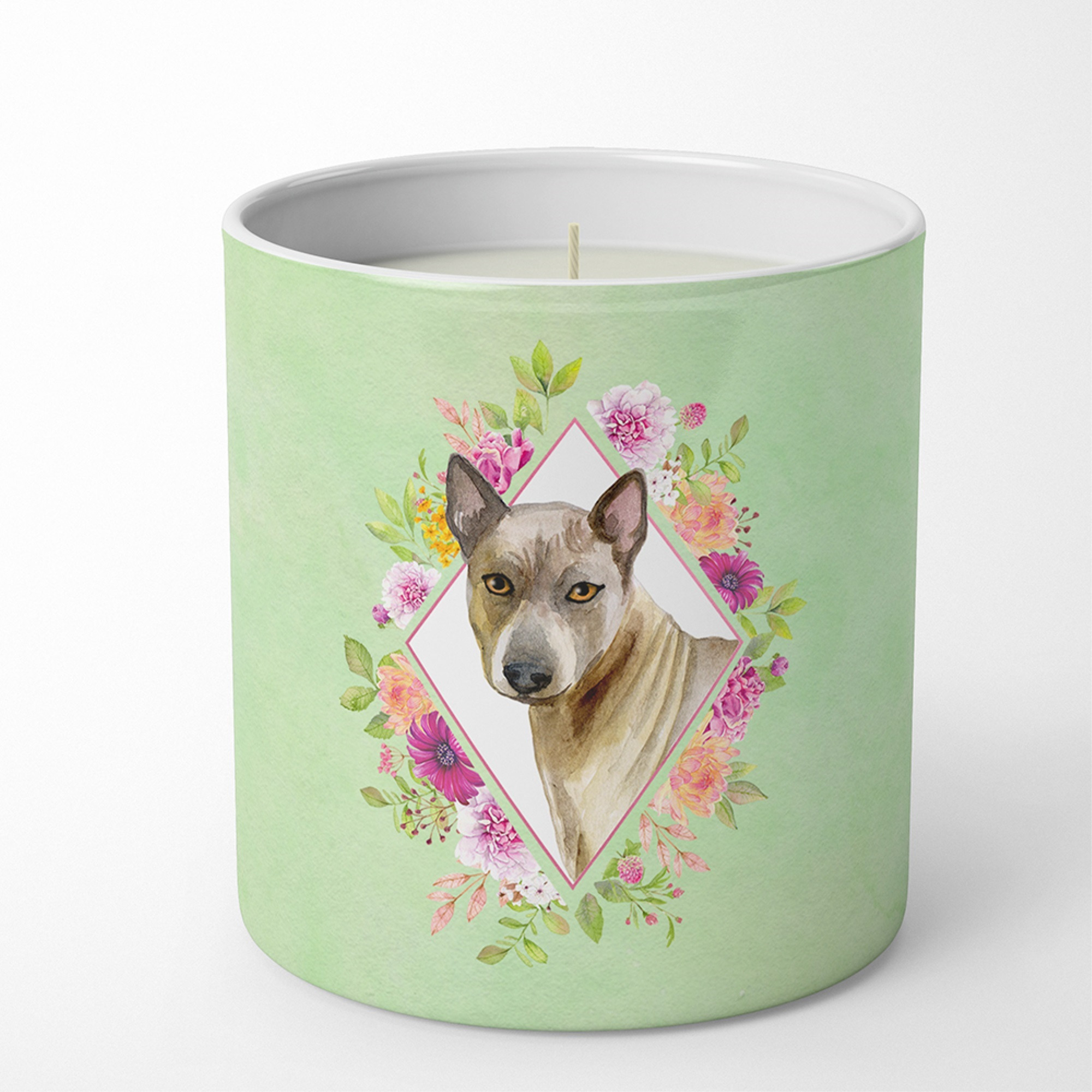 Thai Ridgeback Green Flowers 10 oz Decorative Soy Candle CK4348CDL