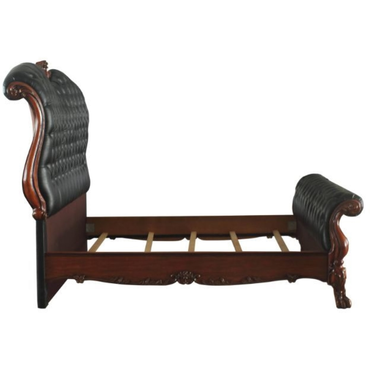 Queen Bed, PU & Cherry Oak
