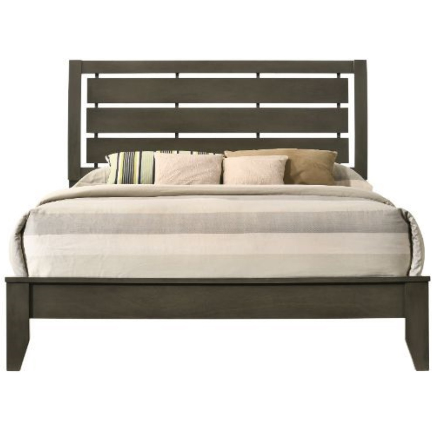 Queen Bed, Gray Finish