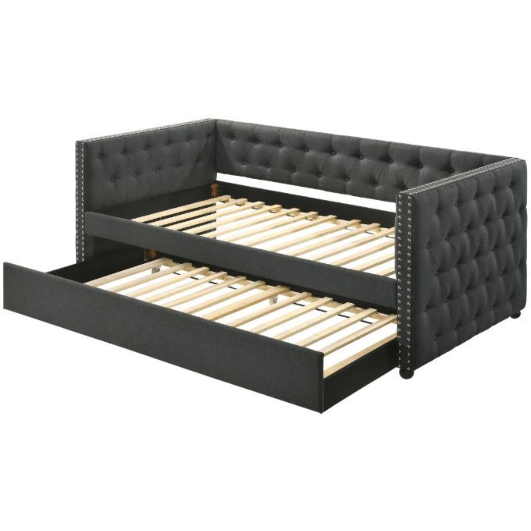 Full Daybed & Twin Trundle , Gray Fabric