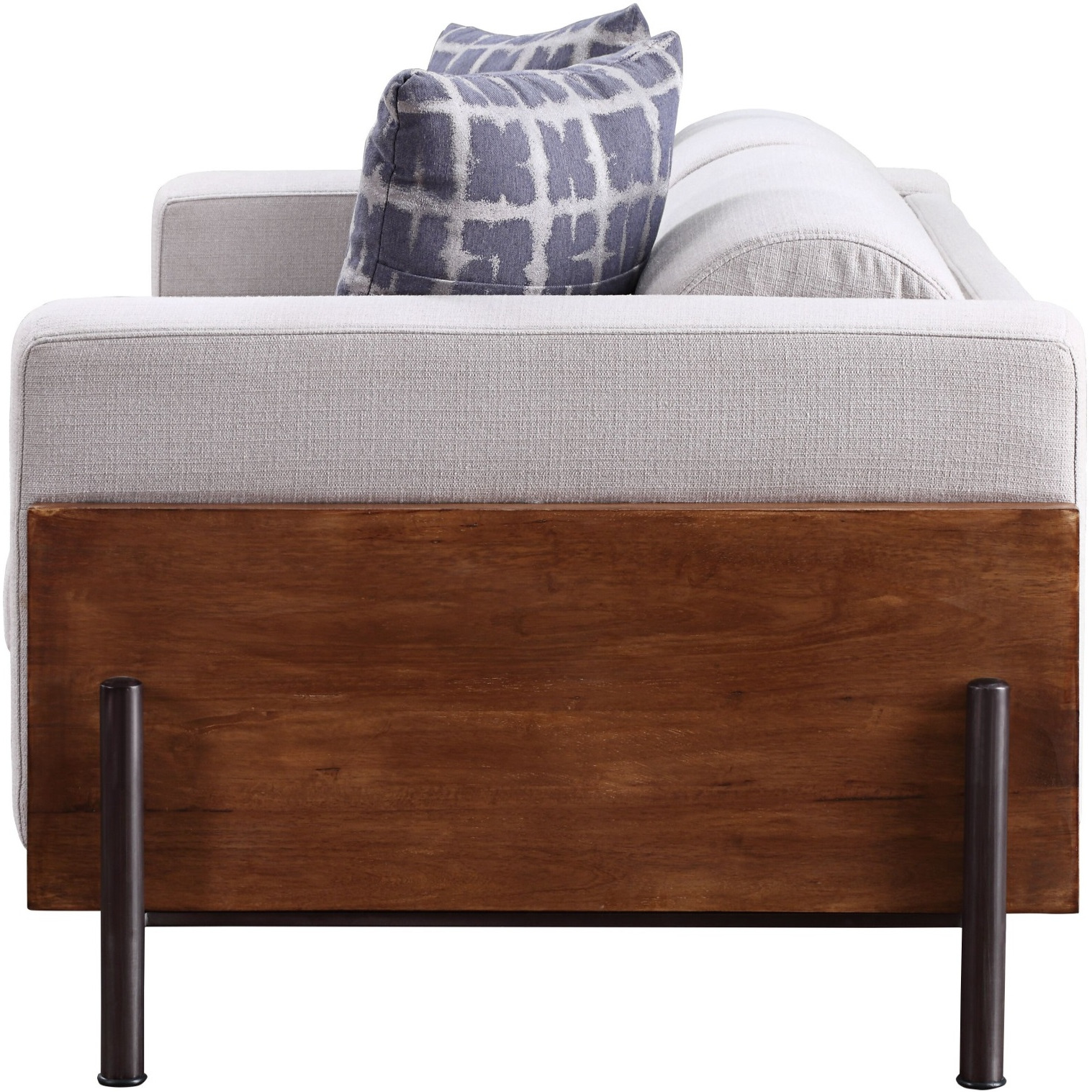 Sofa w/Pillows, Fabric & Walnut
