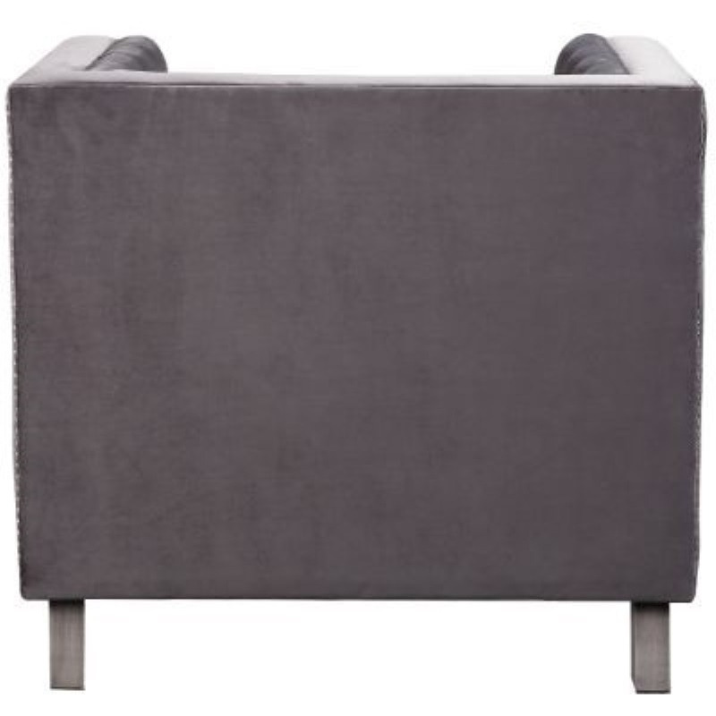 Chair w/1 Pillow, Gray Velvet