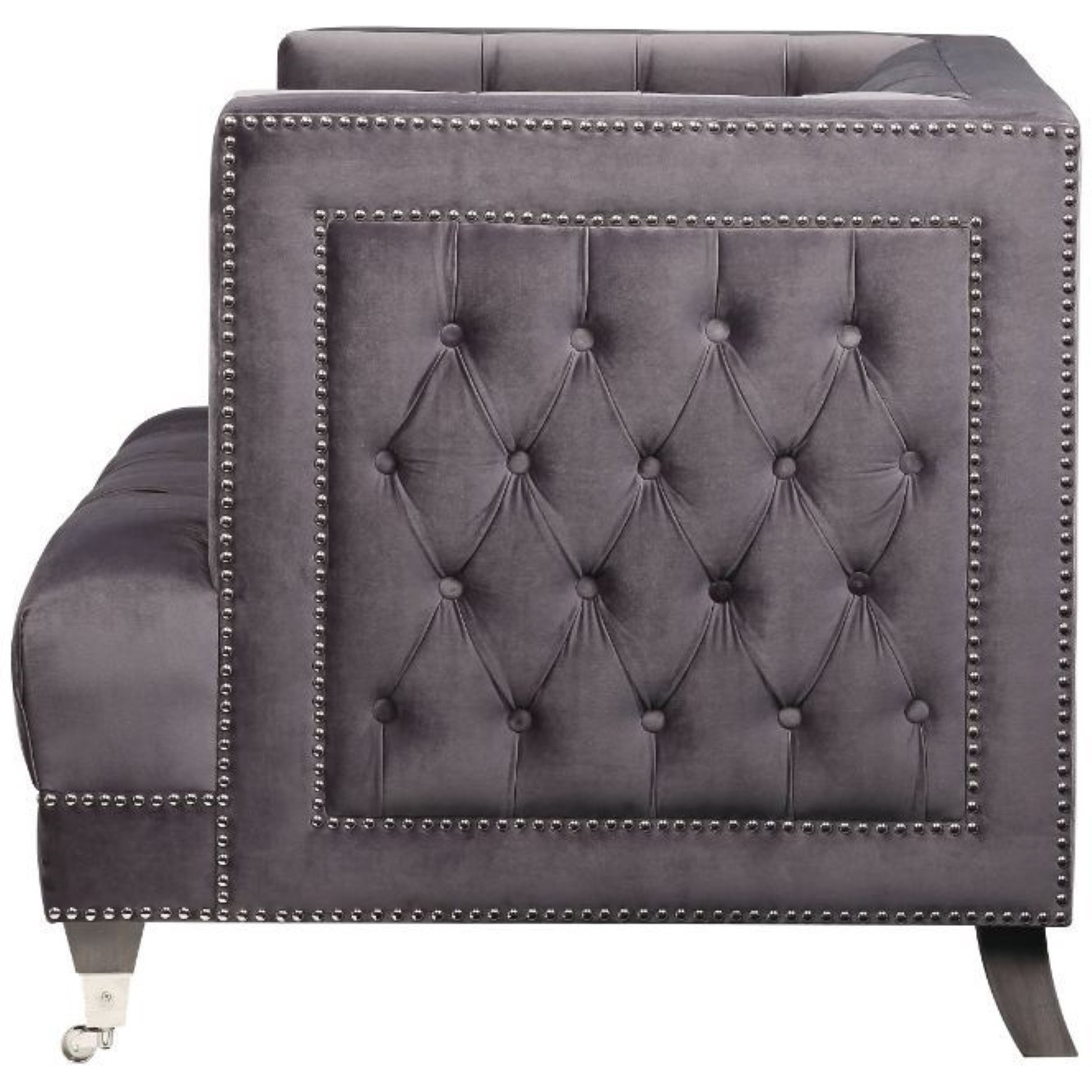 Chair w/1 Pillow, Gray Velvet