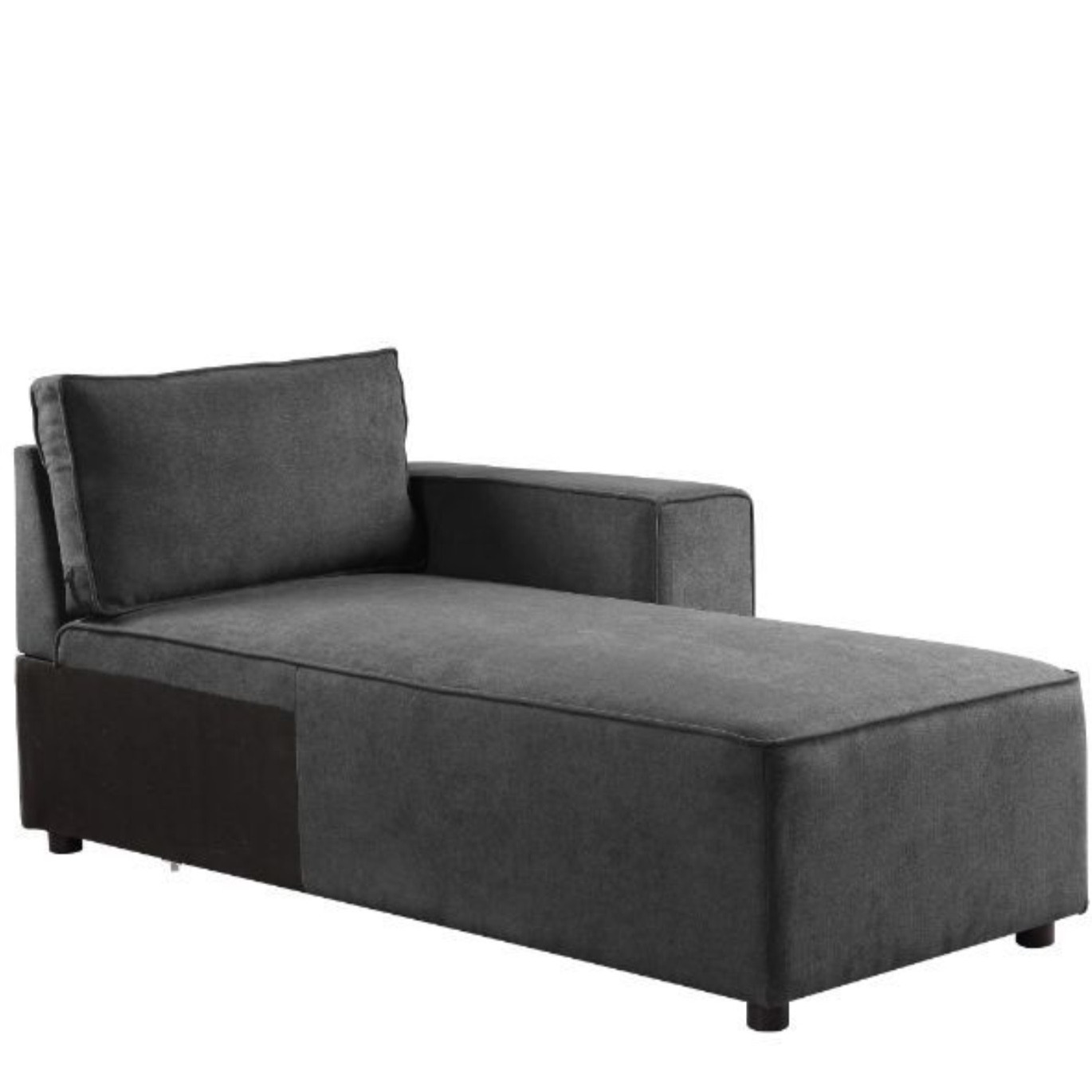 Modular Chaise w/2 Pillows, Gray Fabric