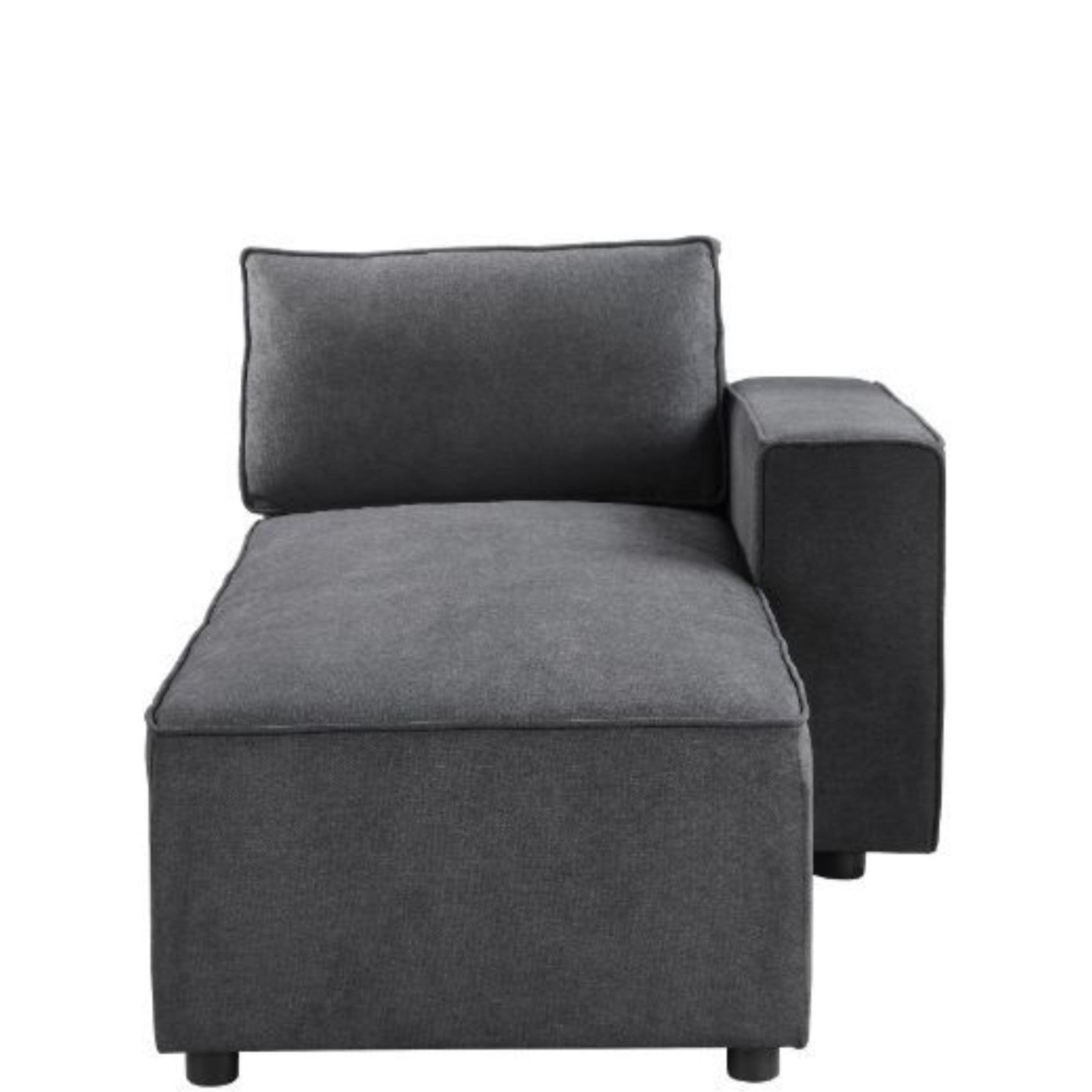 Modular Chaise w/2 Pillows, Gray Fabric
