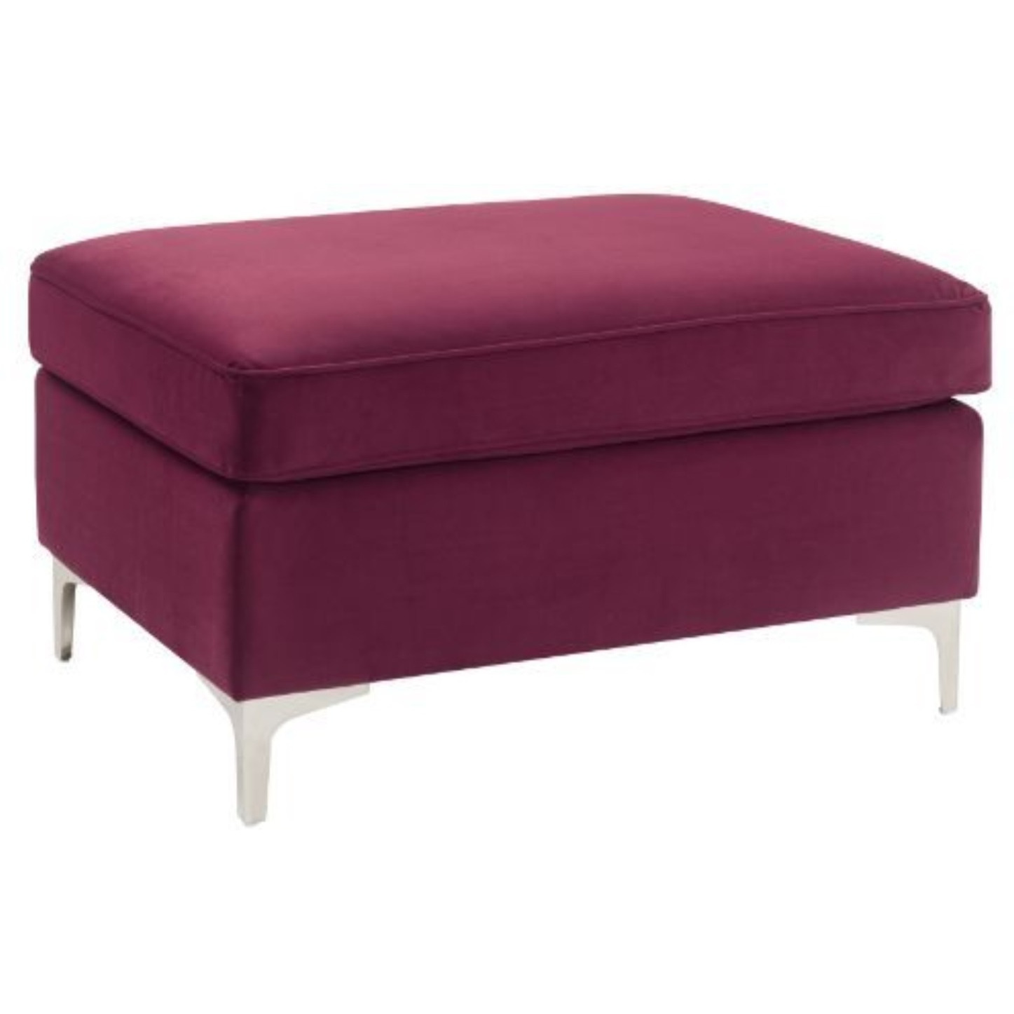 Ottoman, Burgundy Velvet
