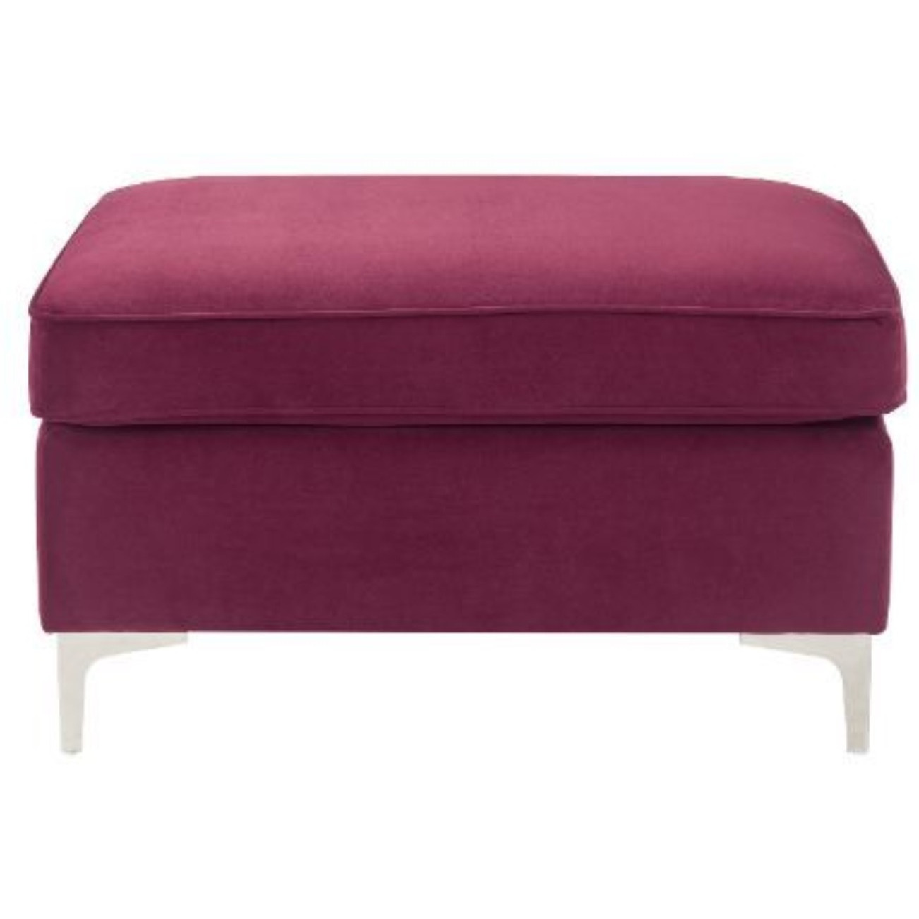 Ottoman, Burgundy Velvet