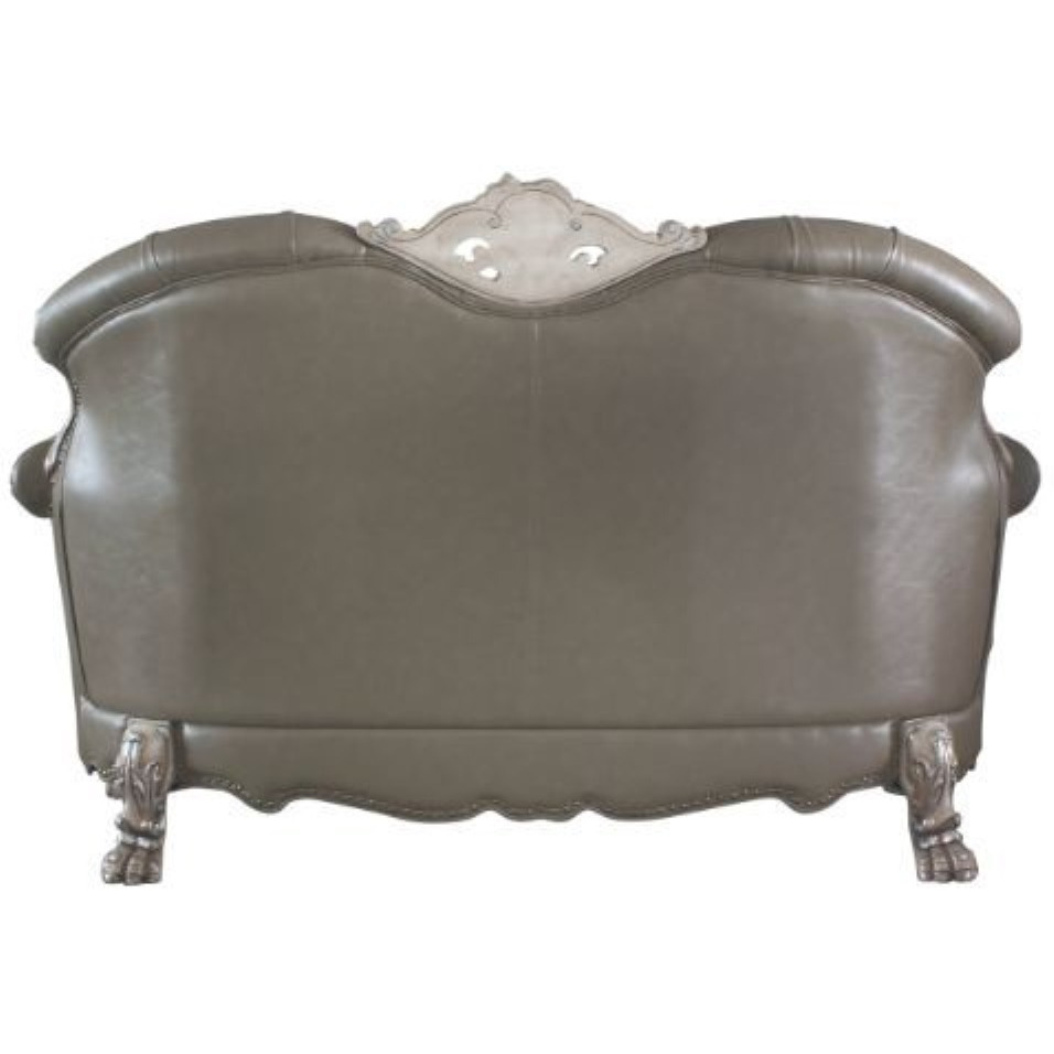 Loveseat w/3 Pillows, Vintage Bone White & PU