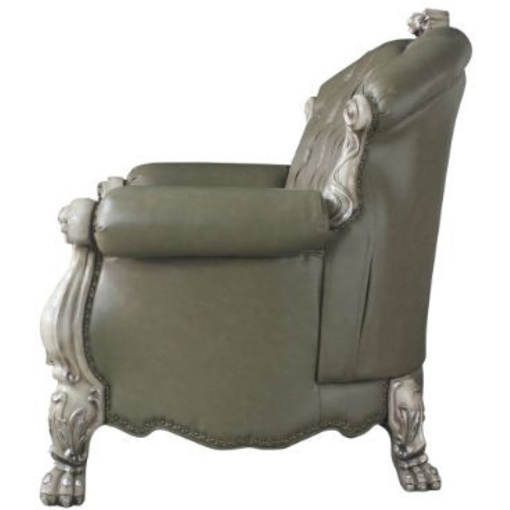 Loveseat w/3 Pillows, Vintage Bone White & PU